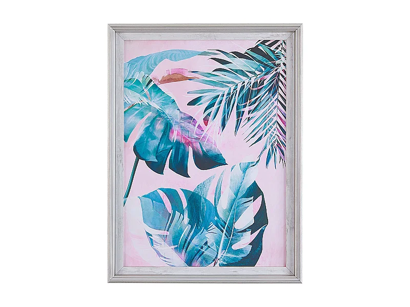 Wandbild mit Rahmen AGENA Blumenmuster 30 x 40 cm Blau