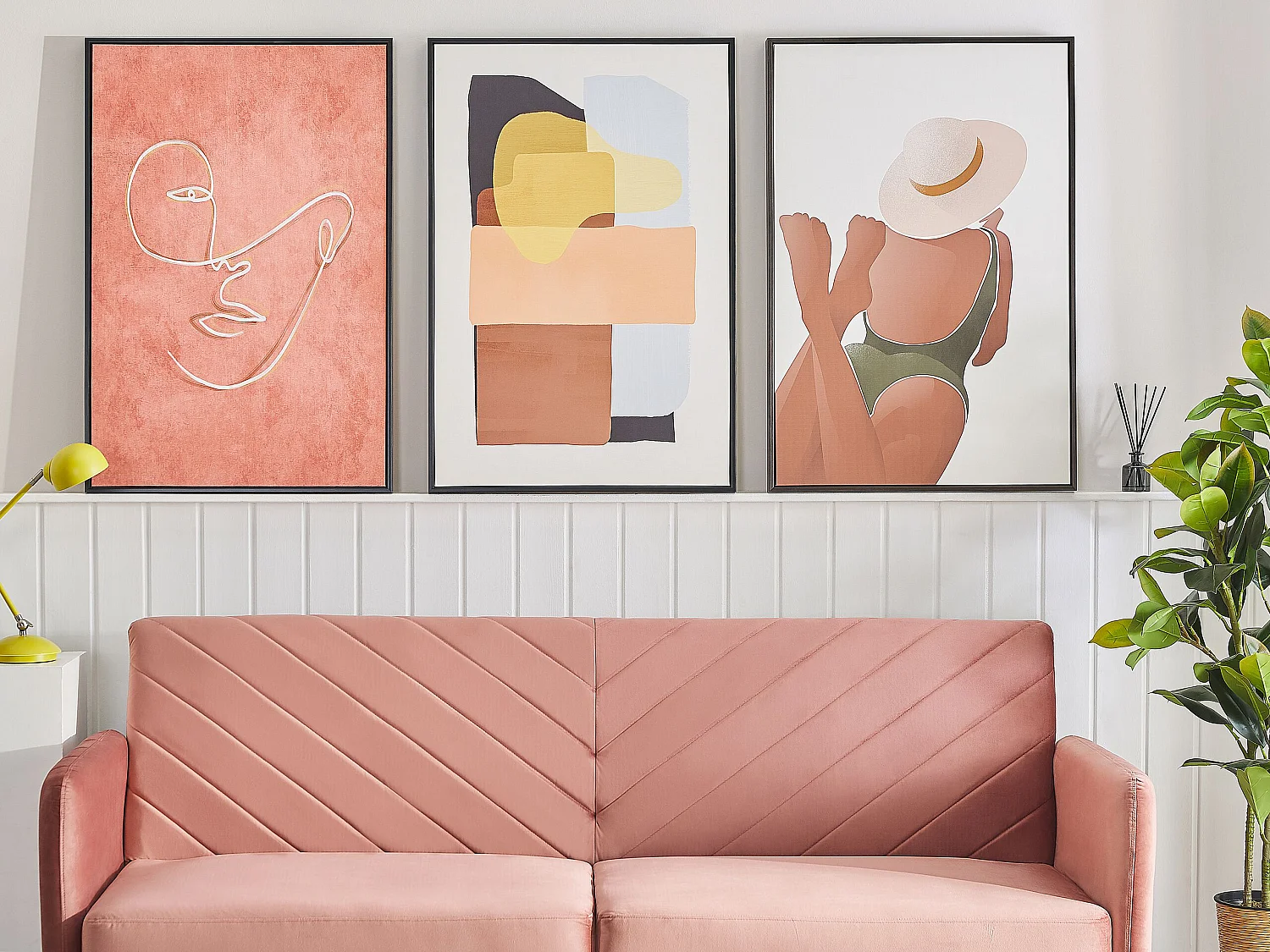 Canvas FELTRINA Frauenmotiv 63 x 99 cm Weiss