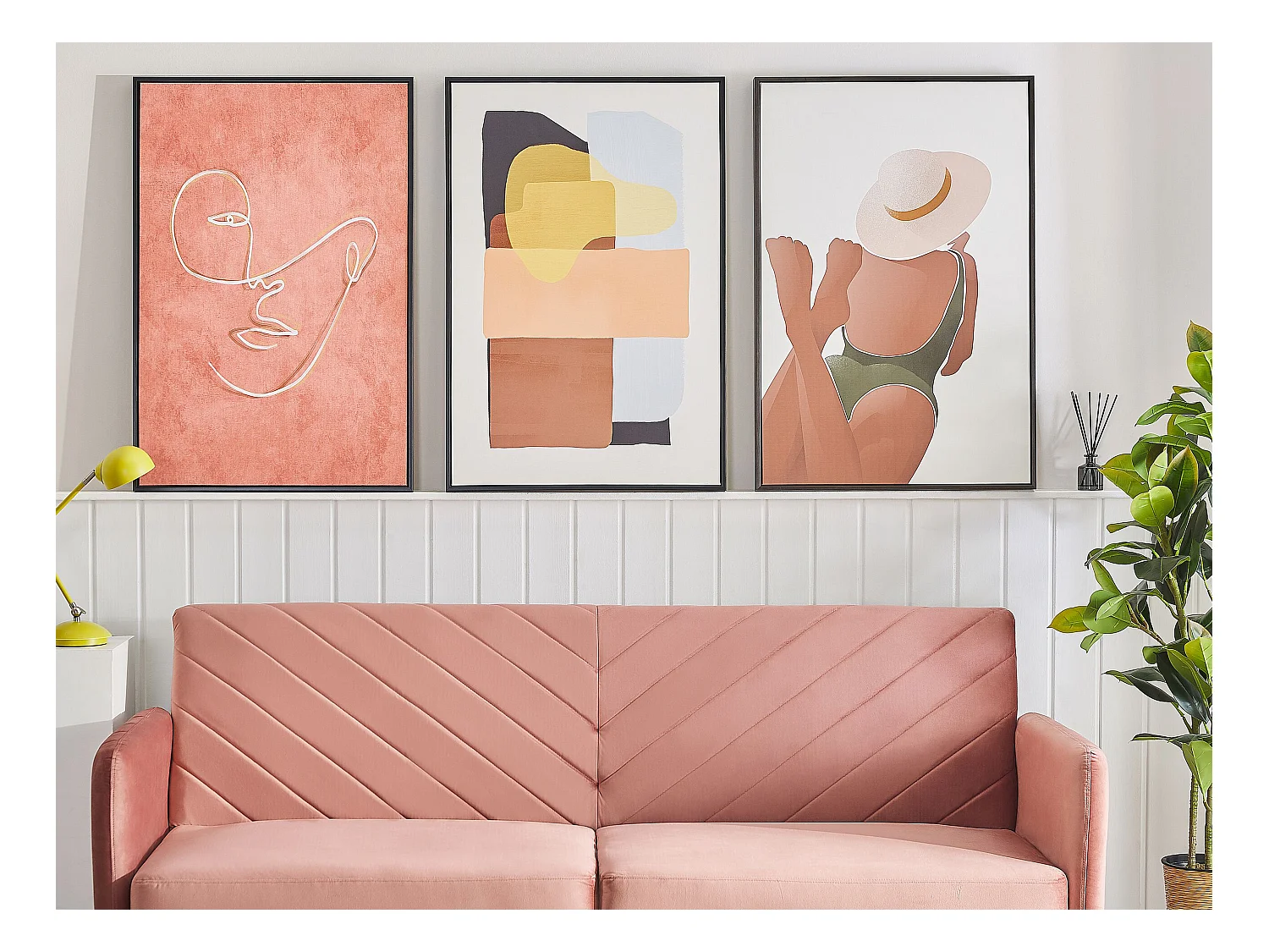 Canvas FELTRINA Vrouwelijk motief 63 x 99 cm Wit