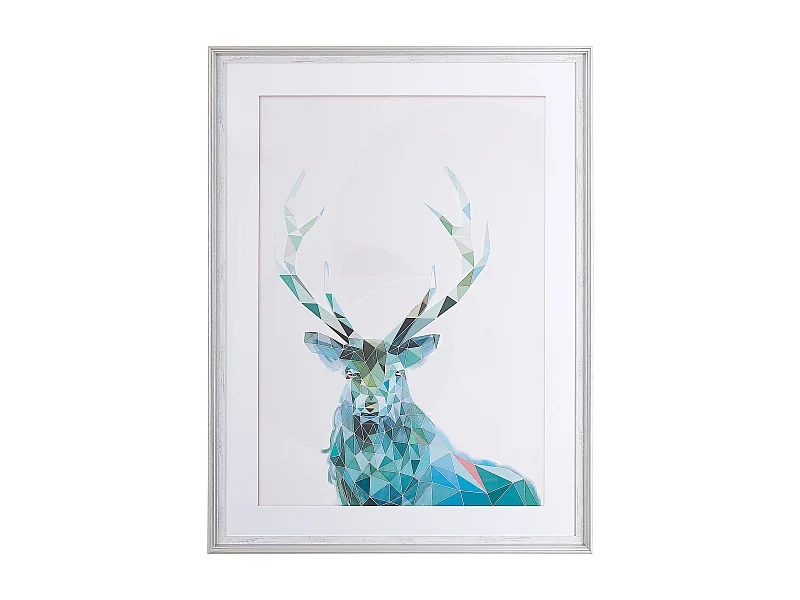 Stampa da parete Incorniciata KAYES Motivo animale 60 x 80 cm Blu