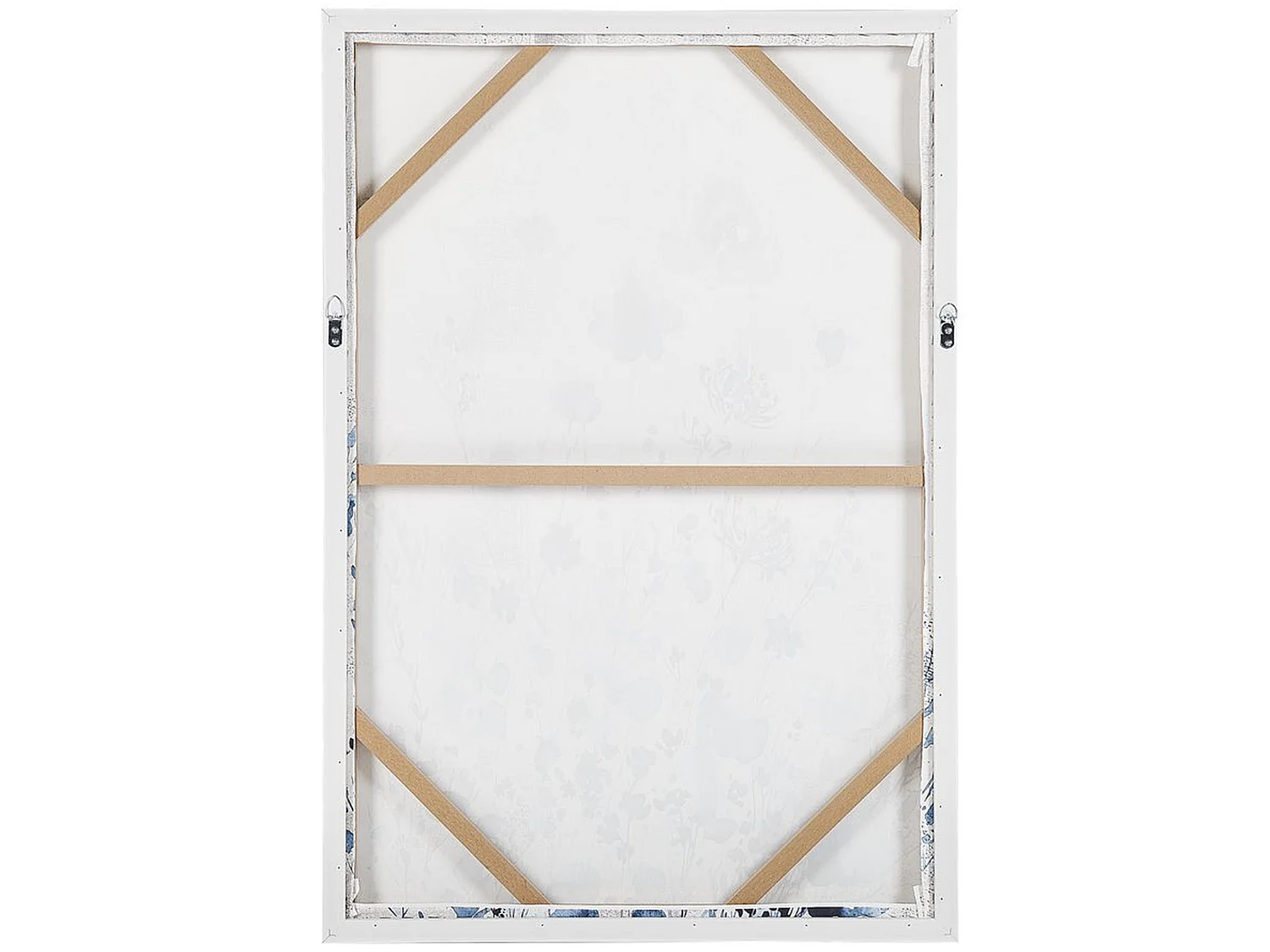 Tableau décoratif avec motif de fleurs 63 x 93 cm bleu et gris BARBANIA