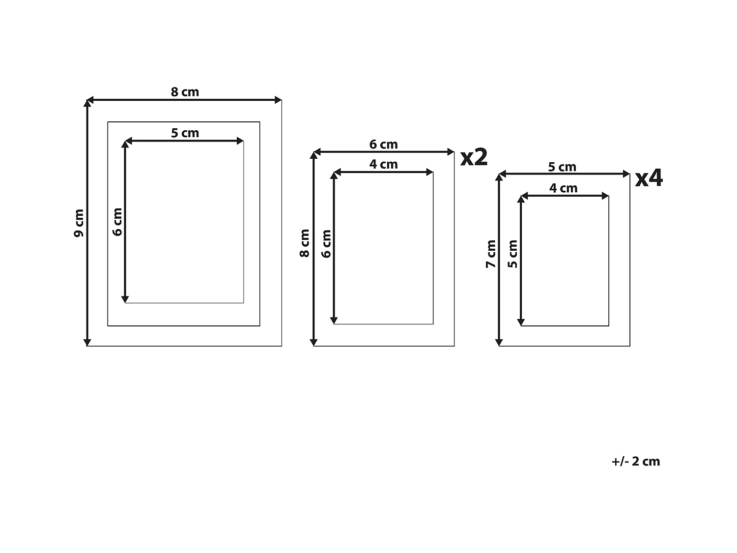 Set van 7 fotolijsten DENKORO Stedelijk motief Zwart