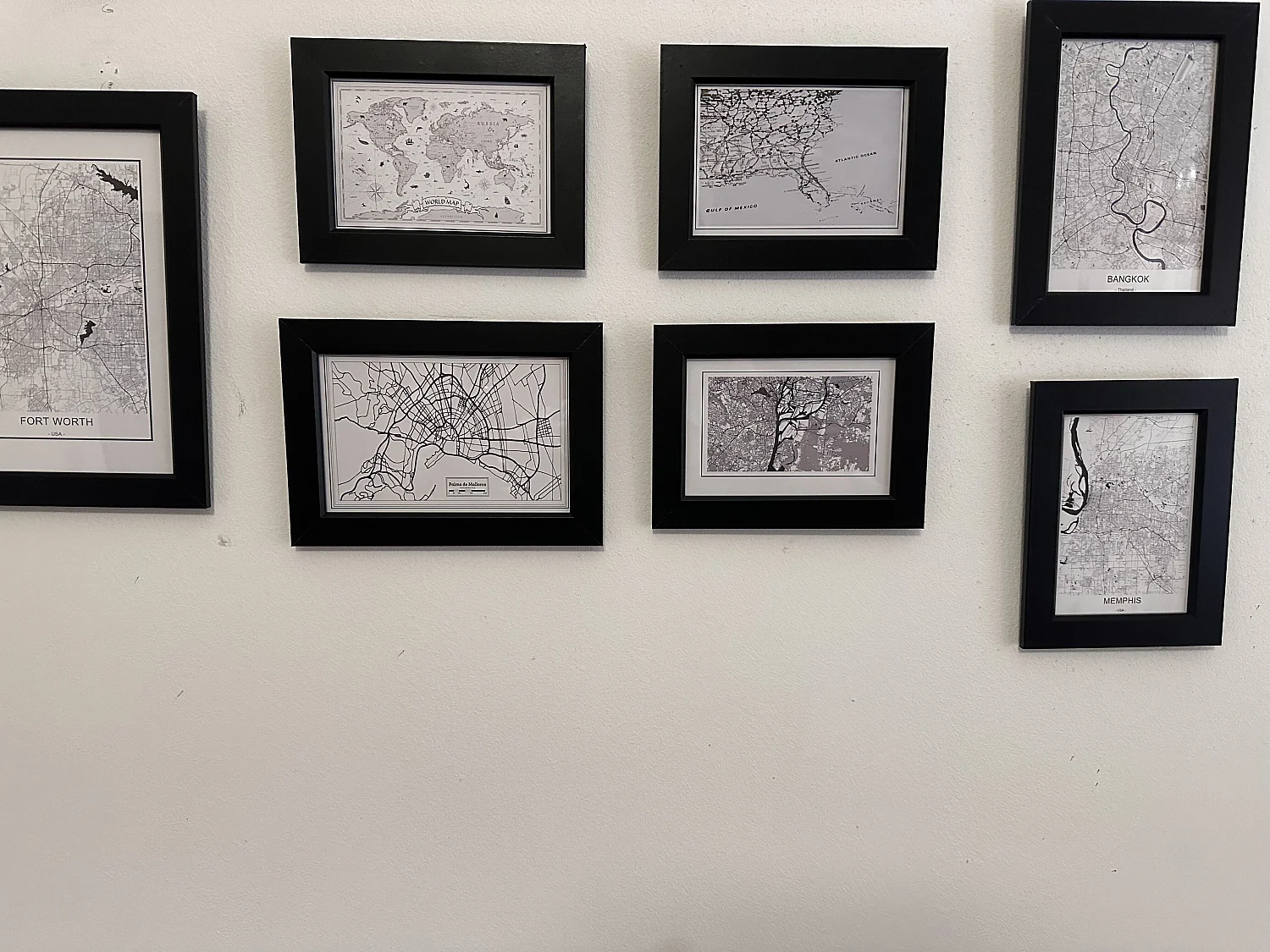 Set van 7 fotolijsten DENKORO Stedelijk motief Zwart