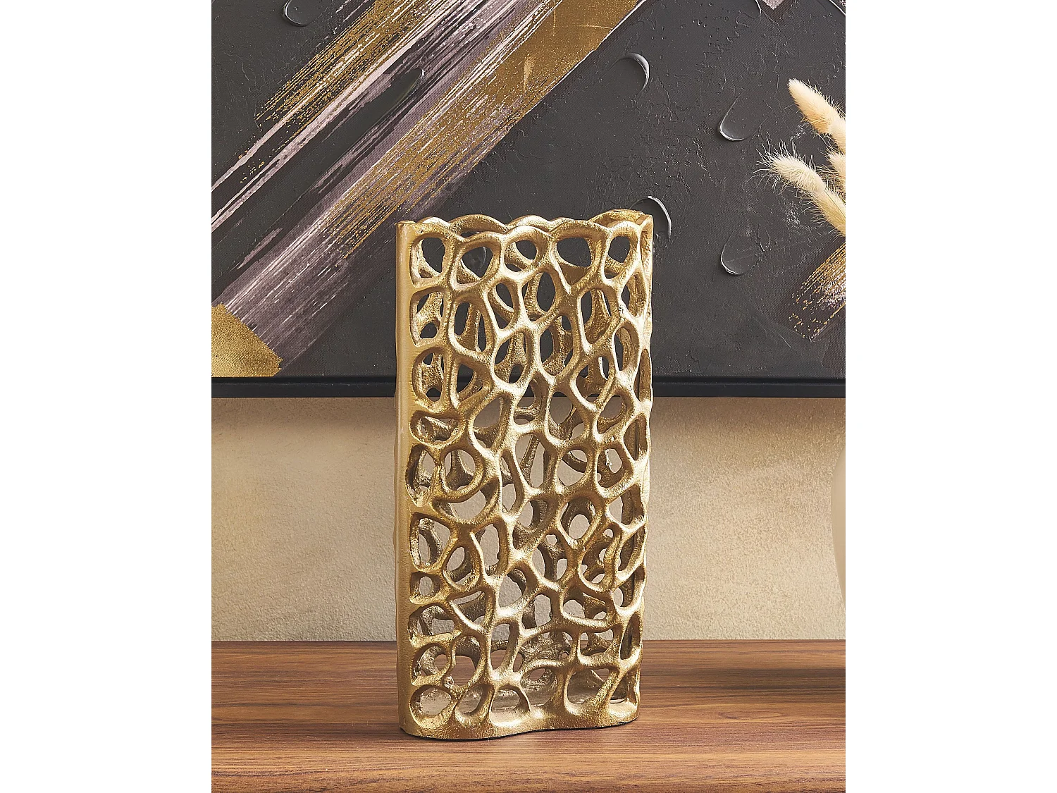 Vase décoratif SANCHI Métal 33 cm Doré