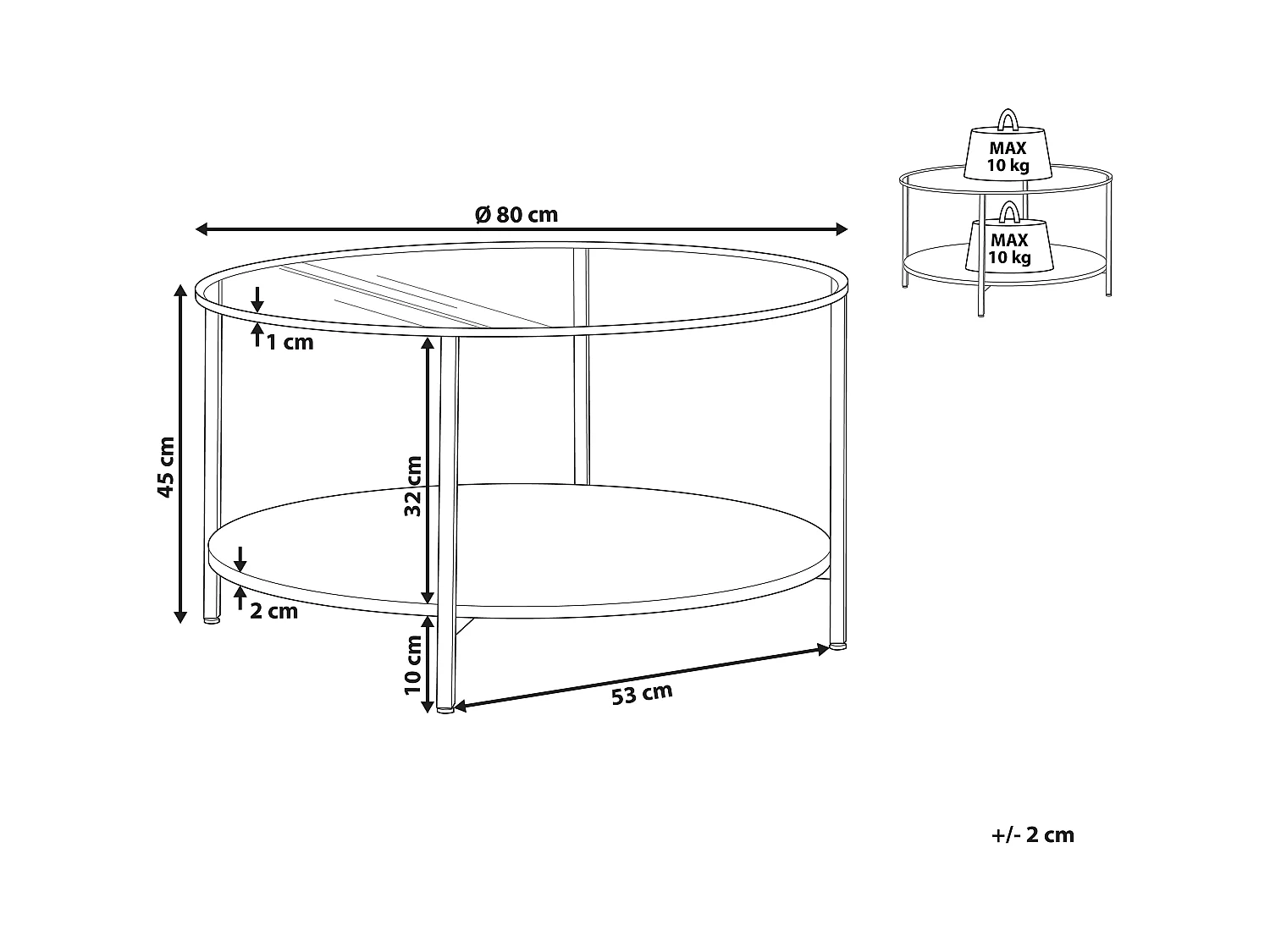Table basse LIBBY Doré