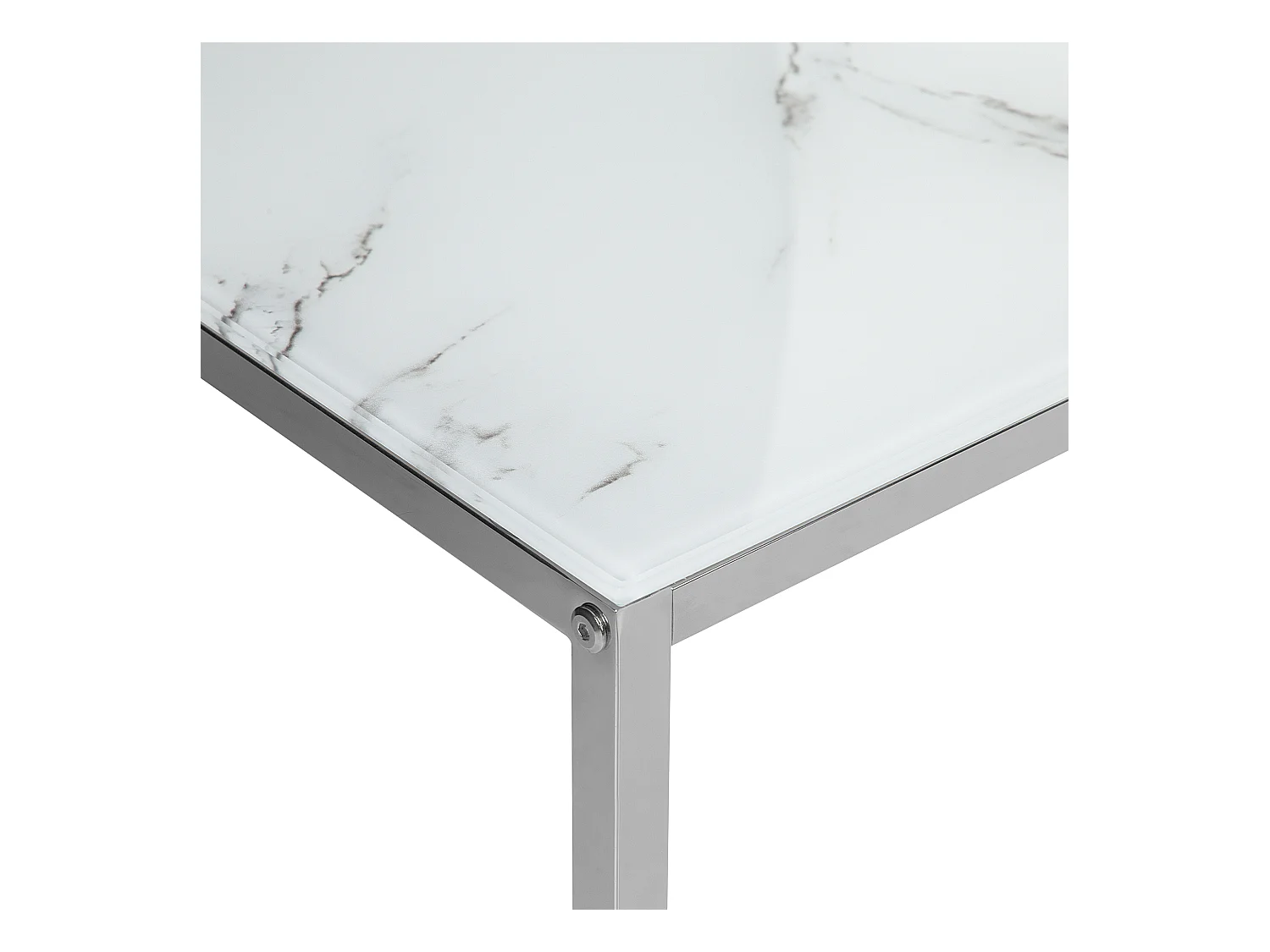 Lot de 2 tables basses BREA Verre de sécurité Marbre blanc