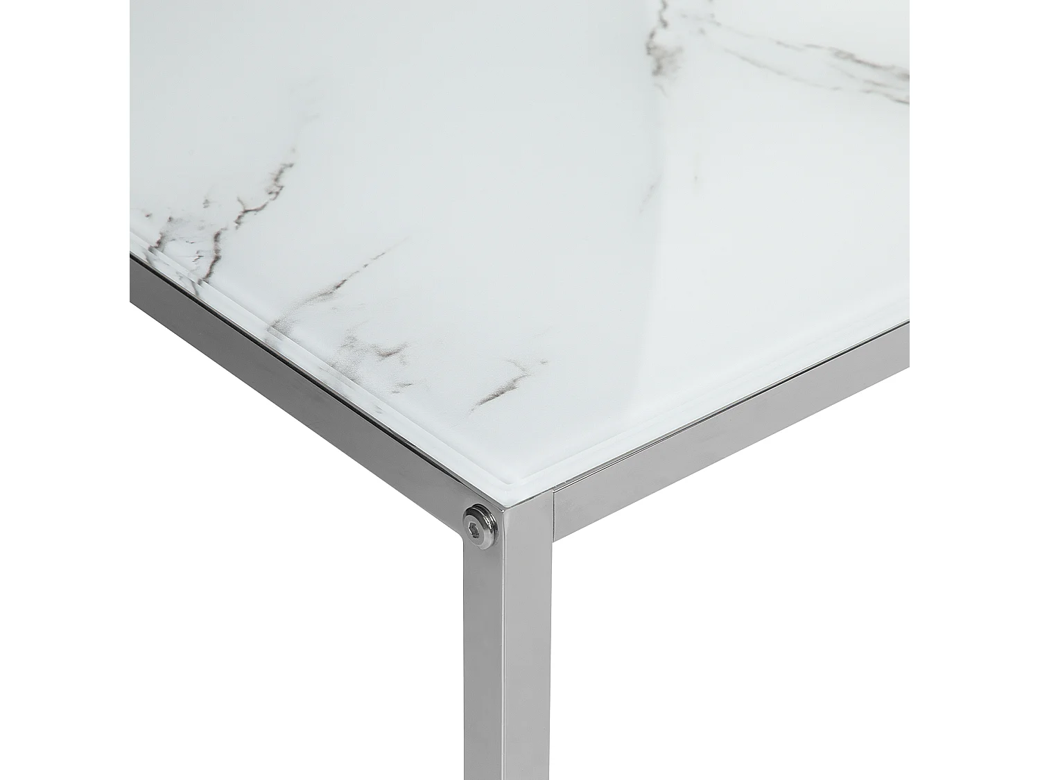 Lot de 2 tables basses BREA Verre de sécurité Marbre blanc