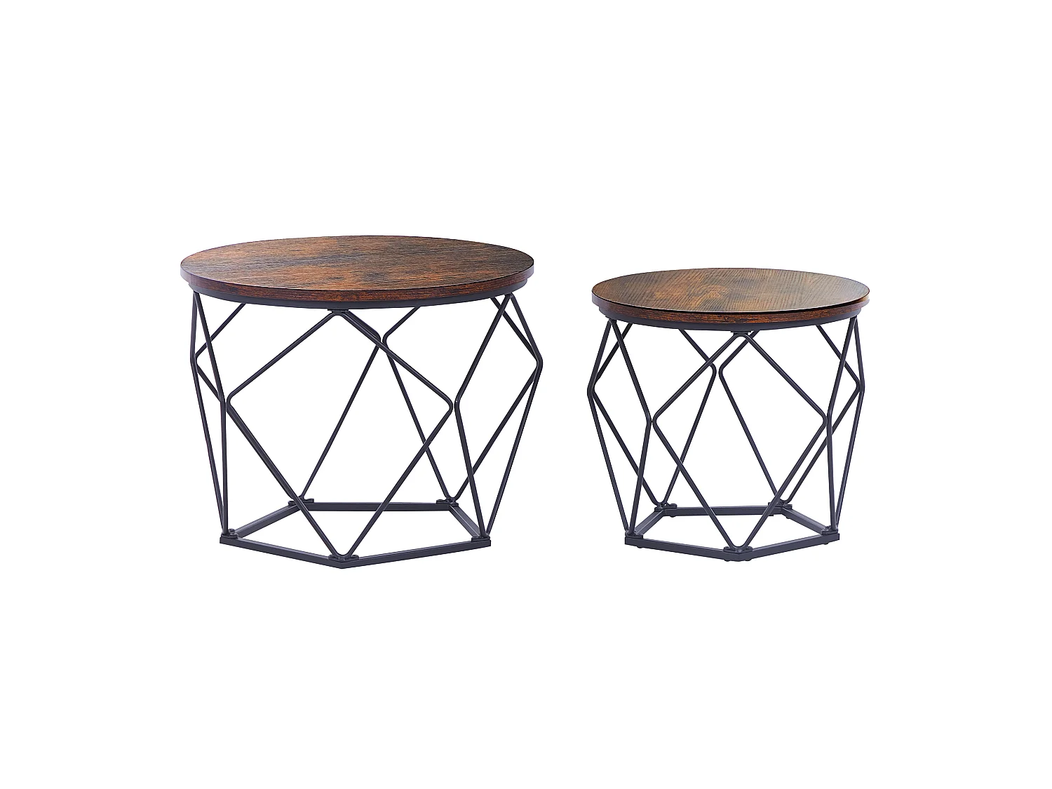 Lot de 2 tables basses BRUNI Marron/noir