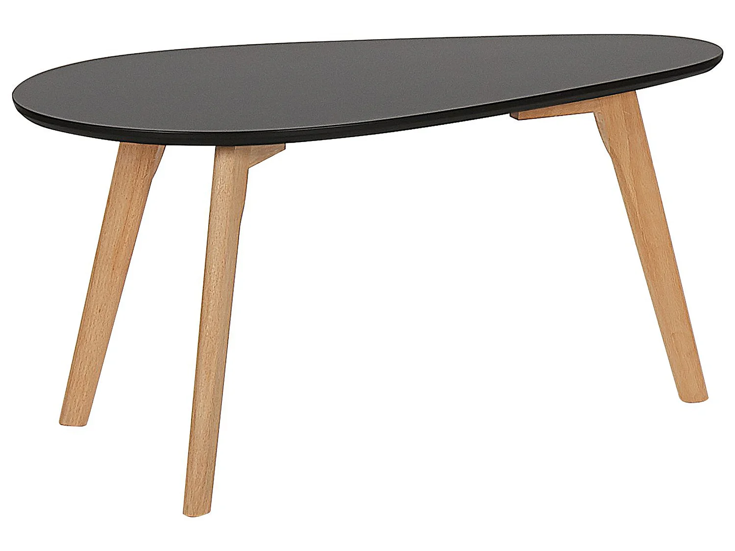 Lot de 2 tables basses noir et bois clair FLY III