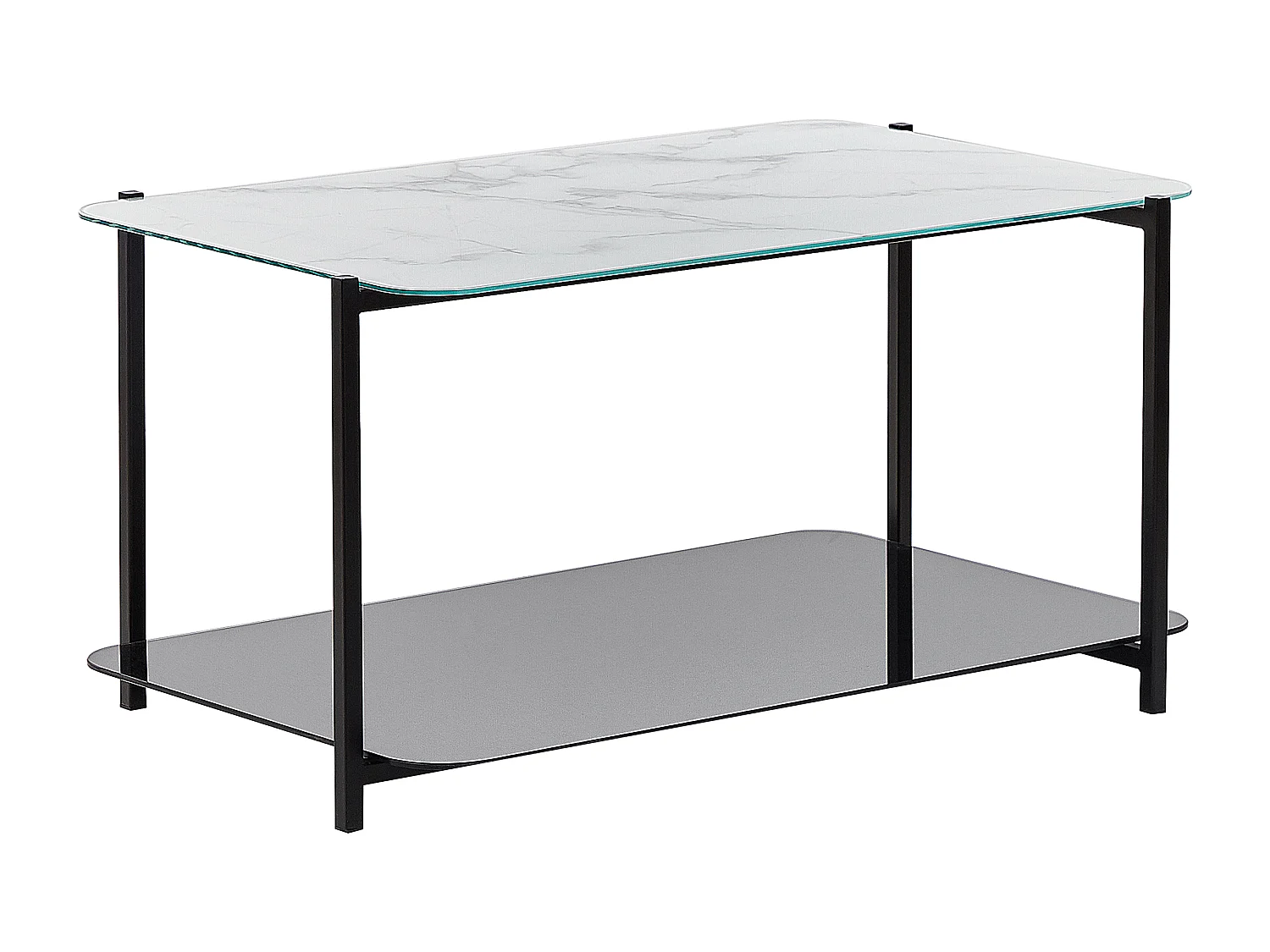 Table basse GLOSTER Verre de sécurité Marbre blanc