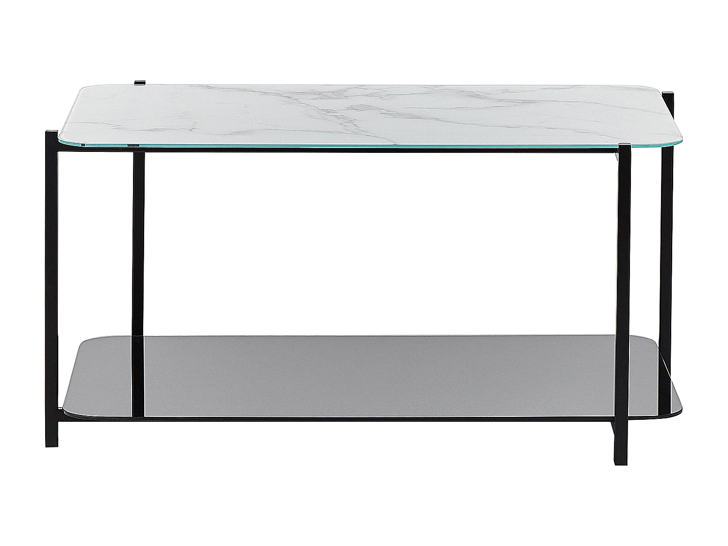 Table basse GLOSTER Verre de sécurité Marbre blanc