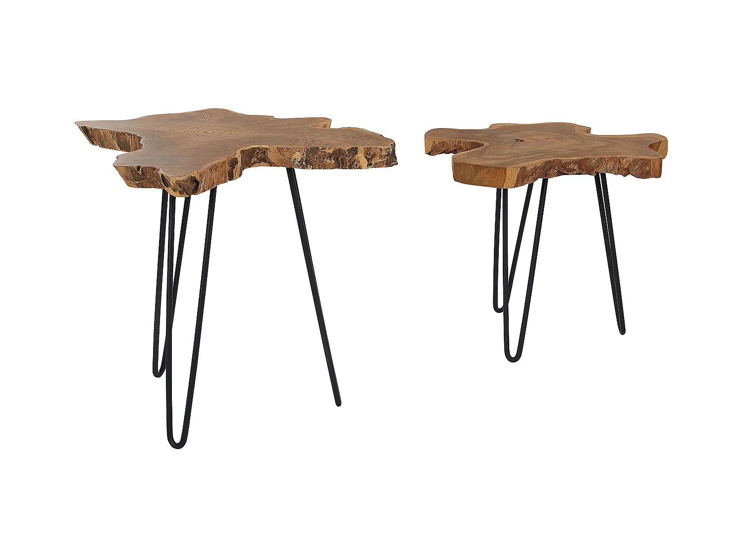 Set di 2 tavolini CAMROSE Legno di teak Marrone scuro
