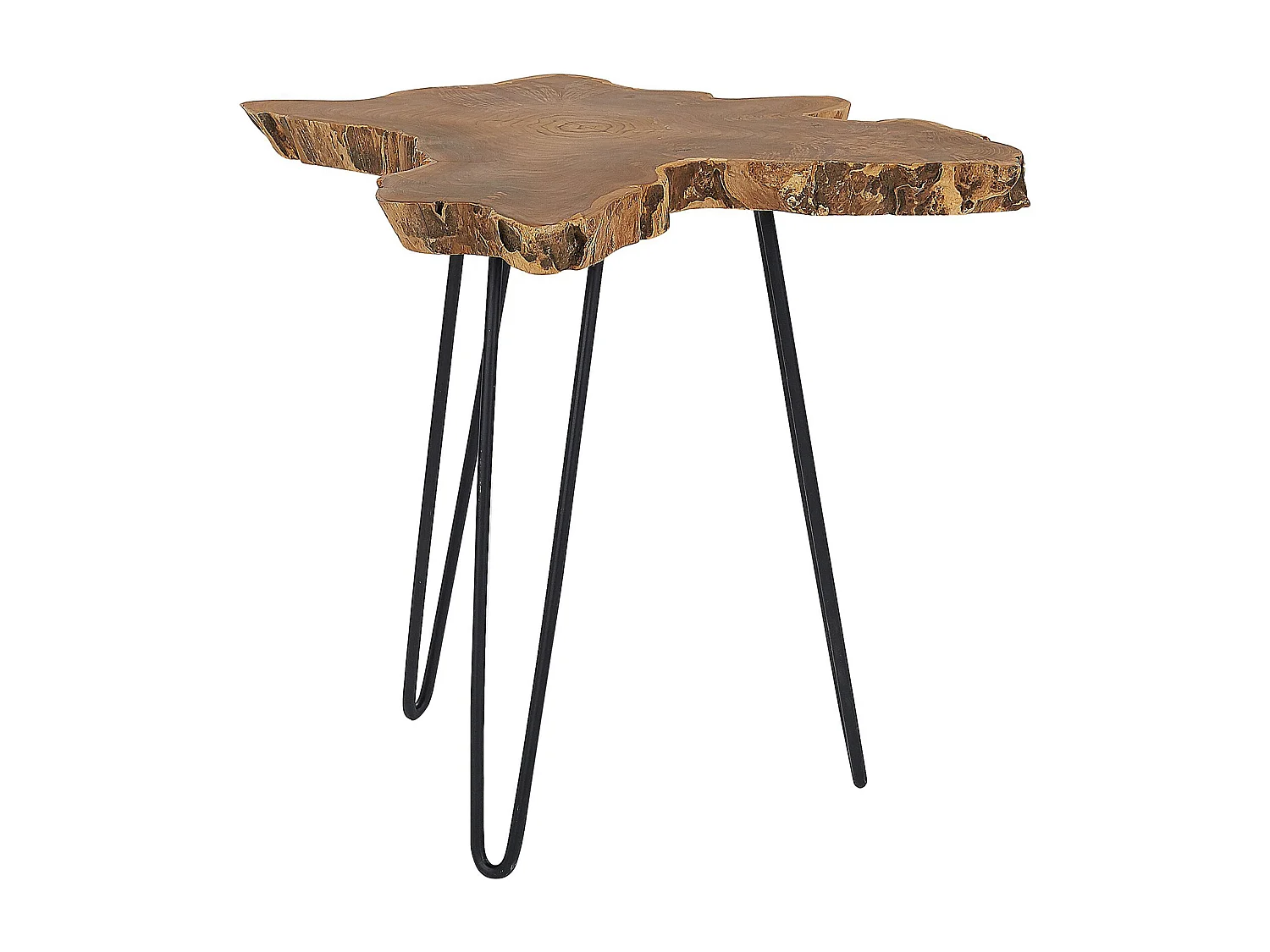 Lot de 2 tables d'appoint CAMROSE Teck Marron foncé