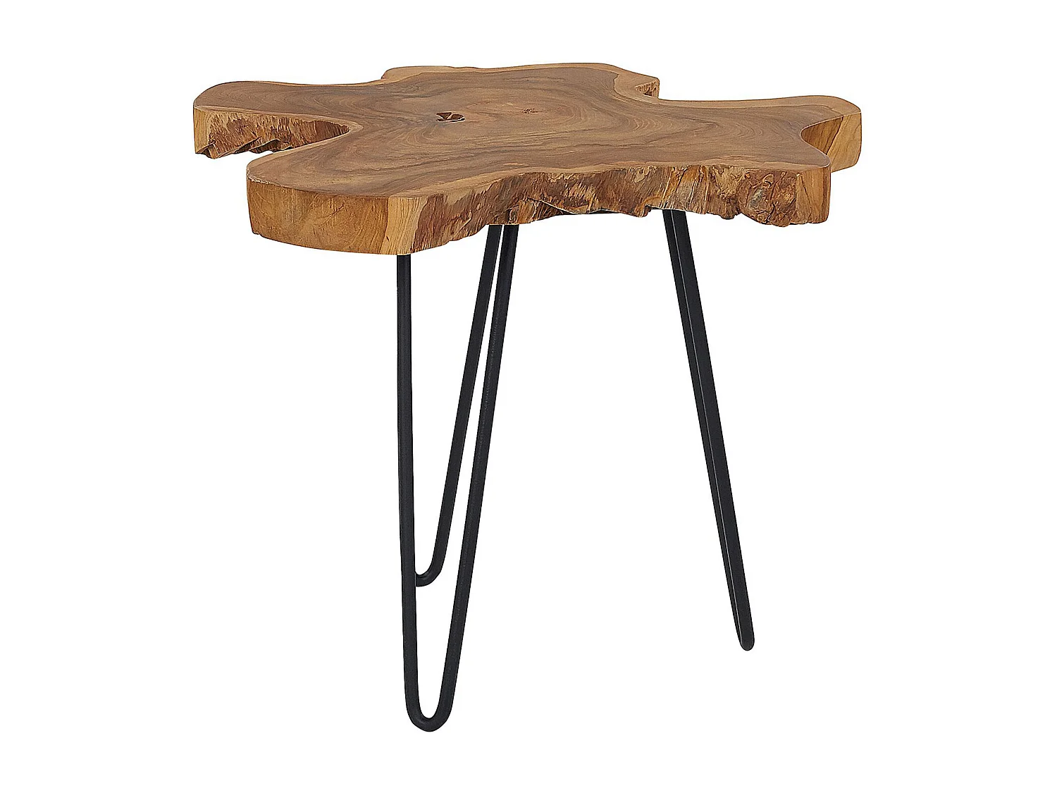 Lot de 2 tables d'appoint CAMROSE Teck Marron foncé