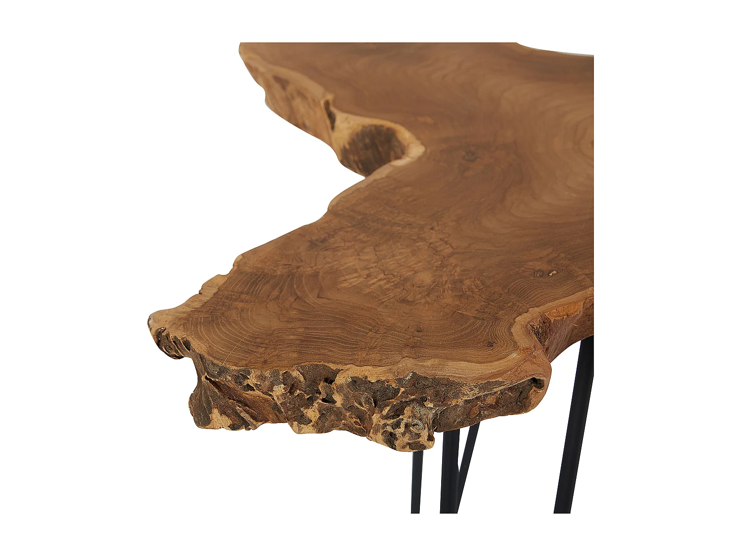 Lot de 2 tables d'appoint CAMROSE Teck Marron foncé