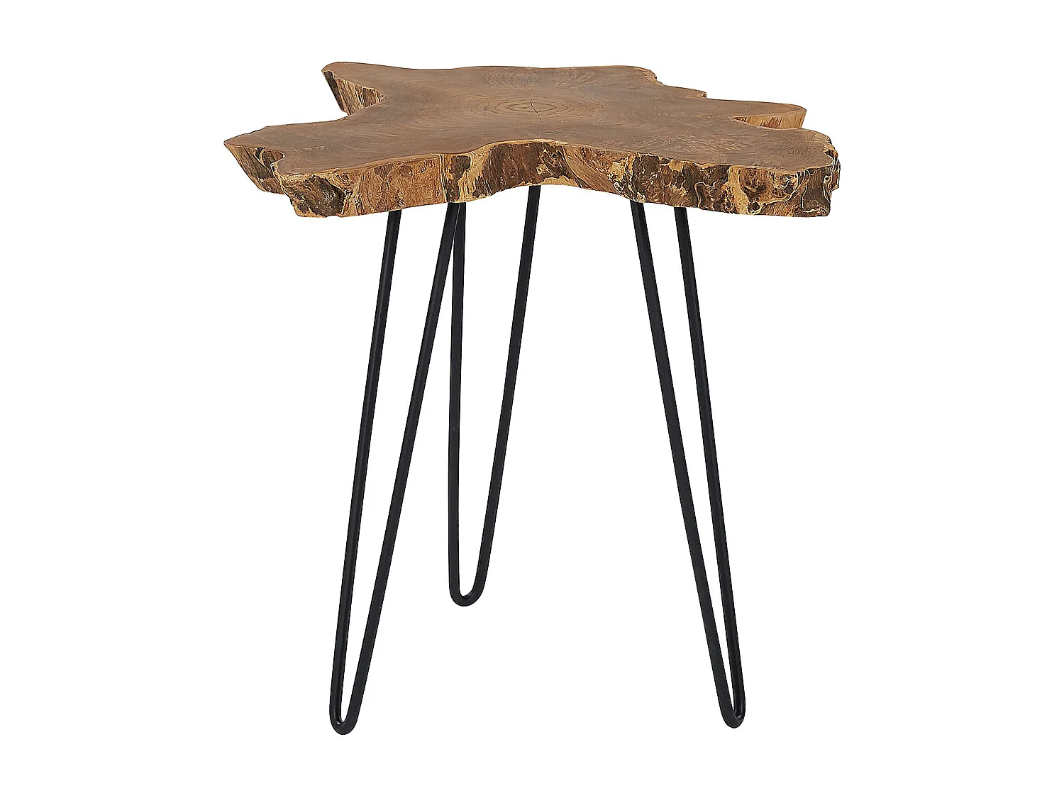 Lot de 2 tables d'appoint CAMROSE Teck Marron foncé