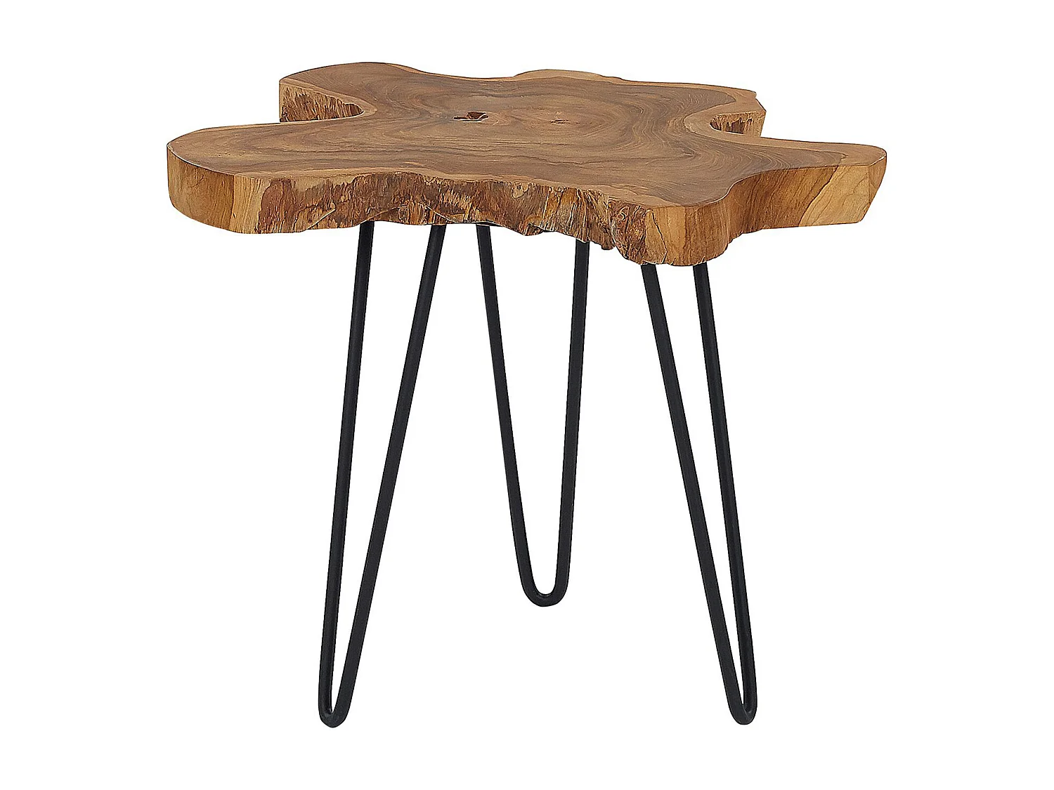 Lot de 2 tables d'appoint CAMROSE Teck Marron foncé