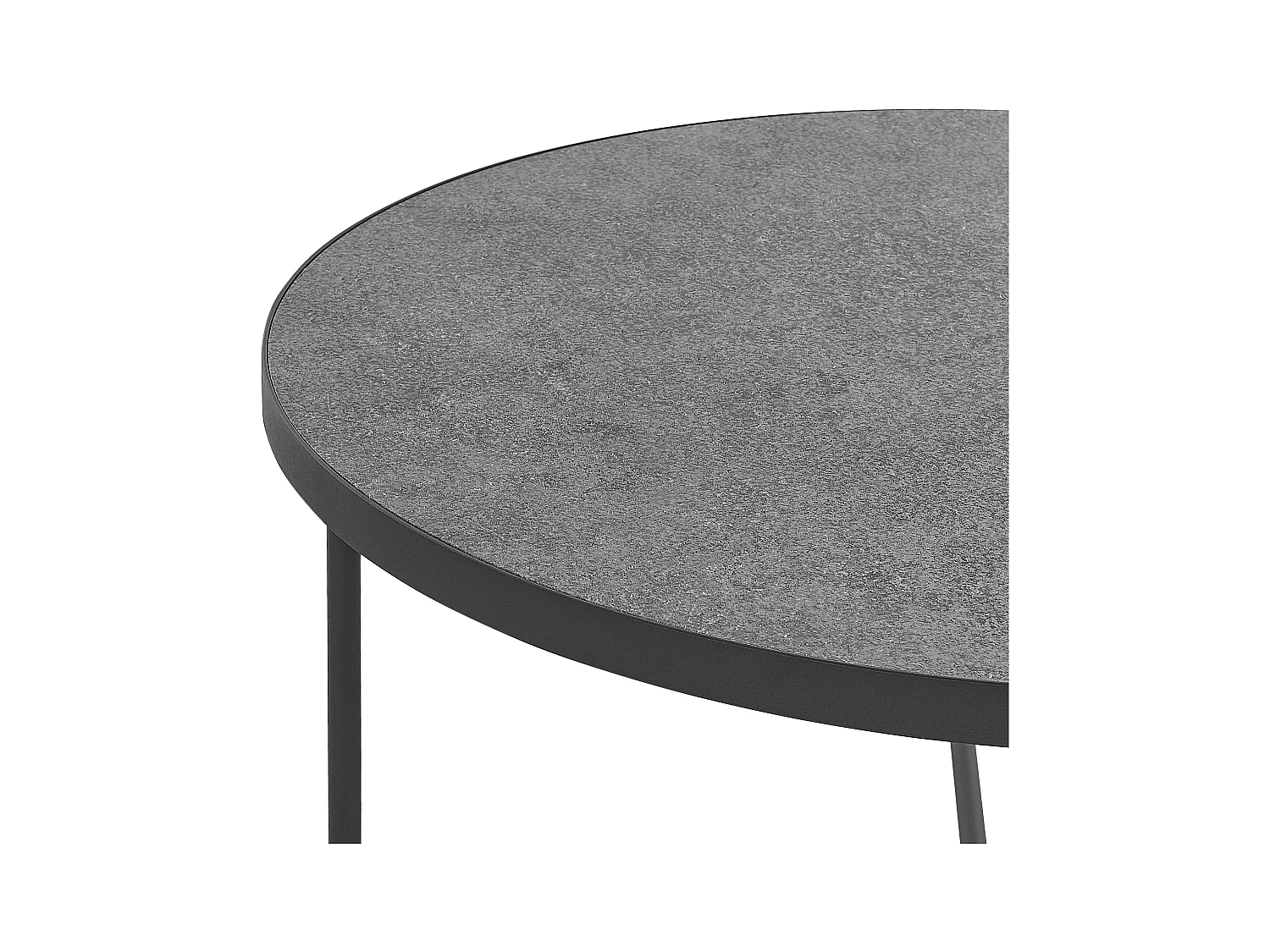 Runder Couchtisch in Betonoptik grau / schwarz ⌀ 80 cm Melody