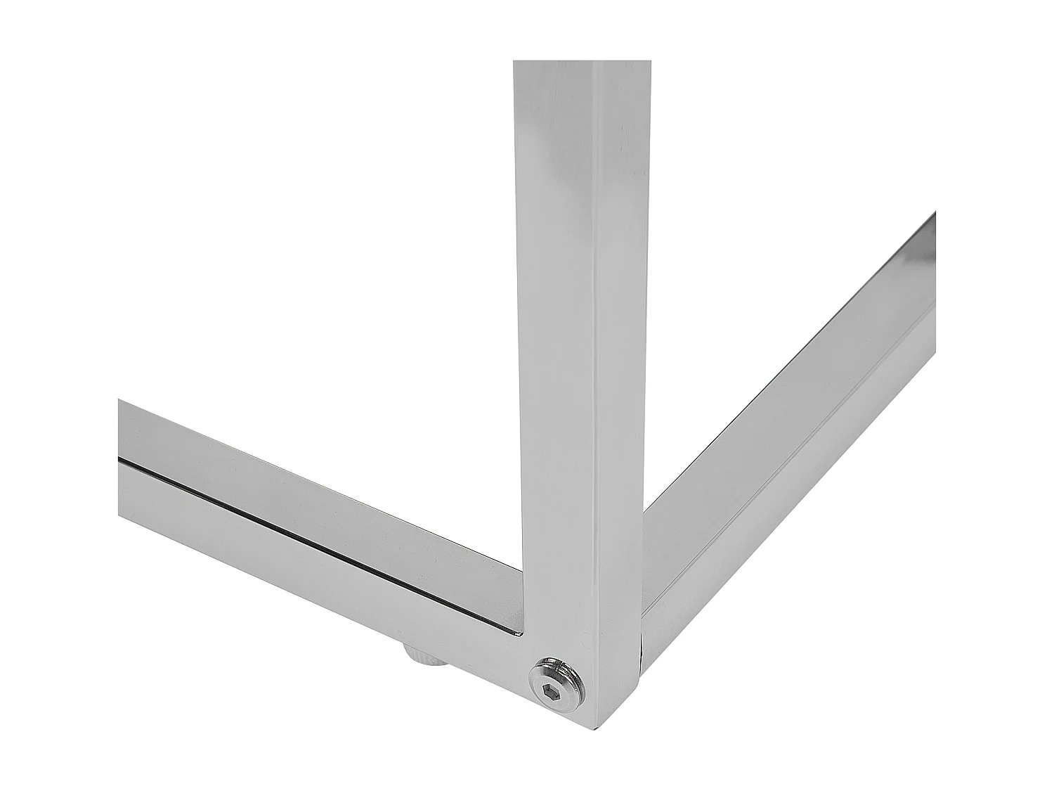 Beliani Quadratisch, minimalistisch und modern: Couchtisch 2er Set in Weiß mit polierten Metallbeinen und Silber Glastischplatte Brea