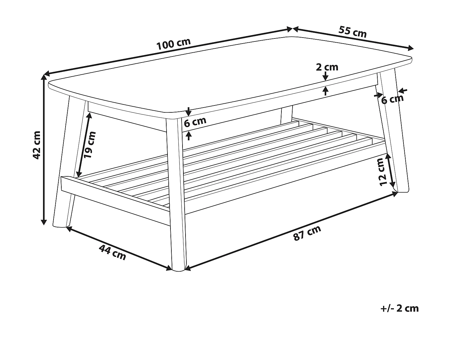 Salontafel TULARE Lichtbruin