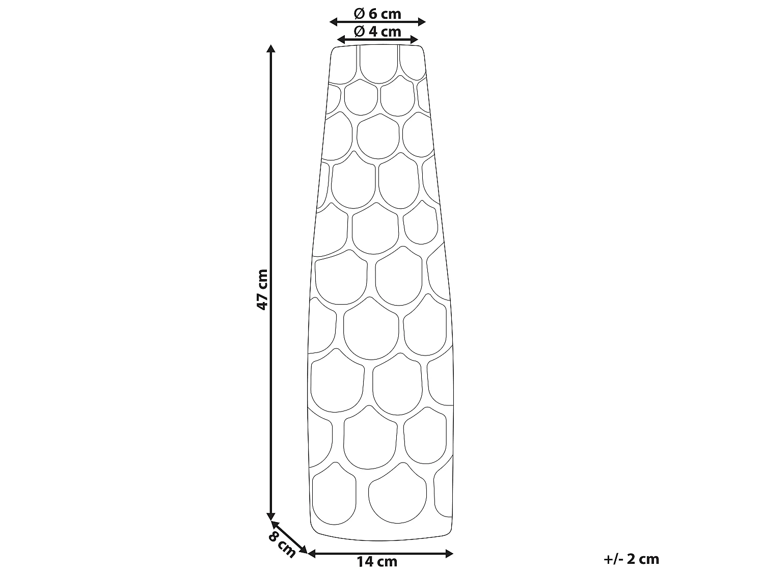 Wazon na kwiaty SUKHOTHAI Metal 47 cm Srebrny