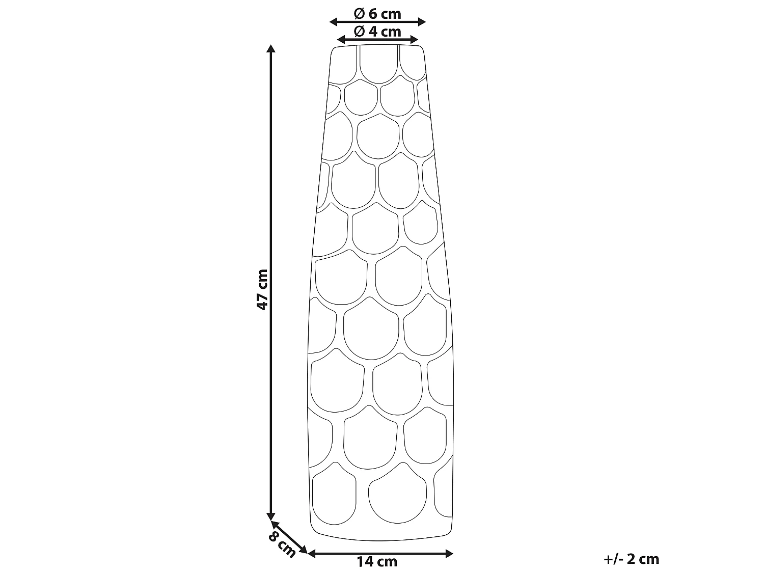 Jarro de flores SUKHOTHAI Metal 47 cm Prateado
