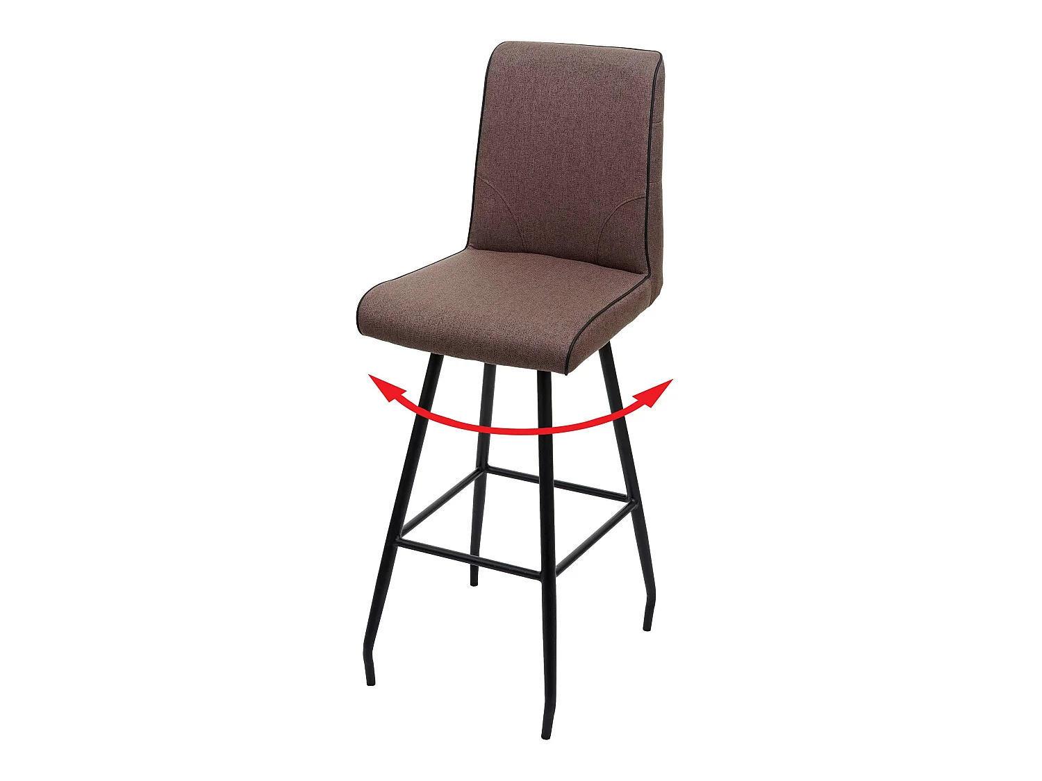 Tabouret de bar MCW-H72 pivotant,  brun
