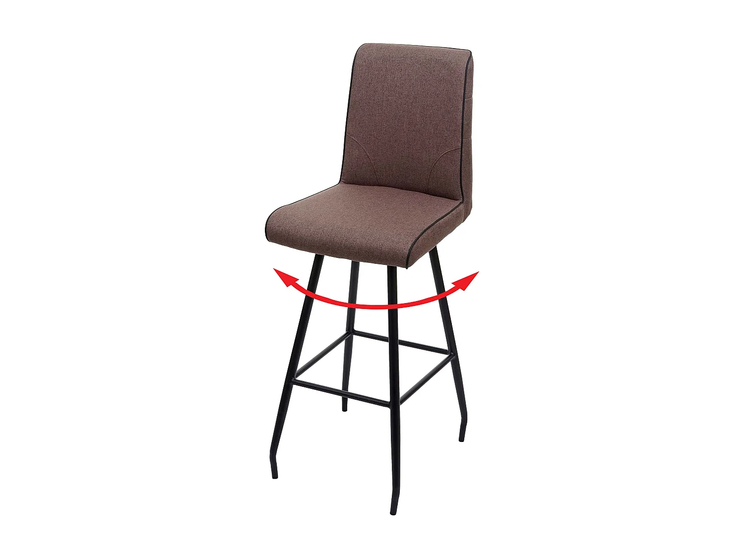 Tabouret de bar MCW-H72 pivotant,  brun