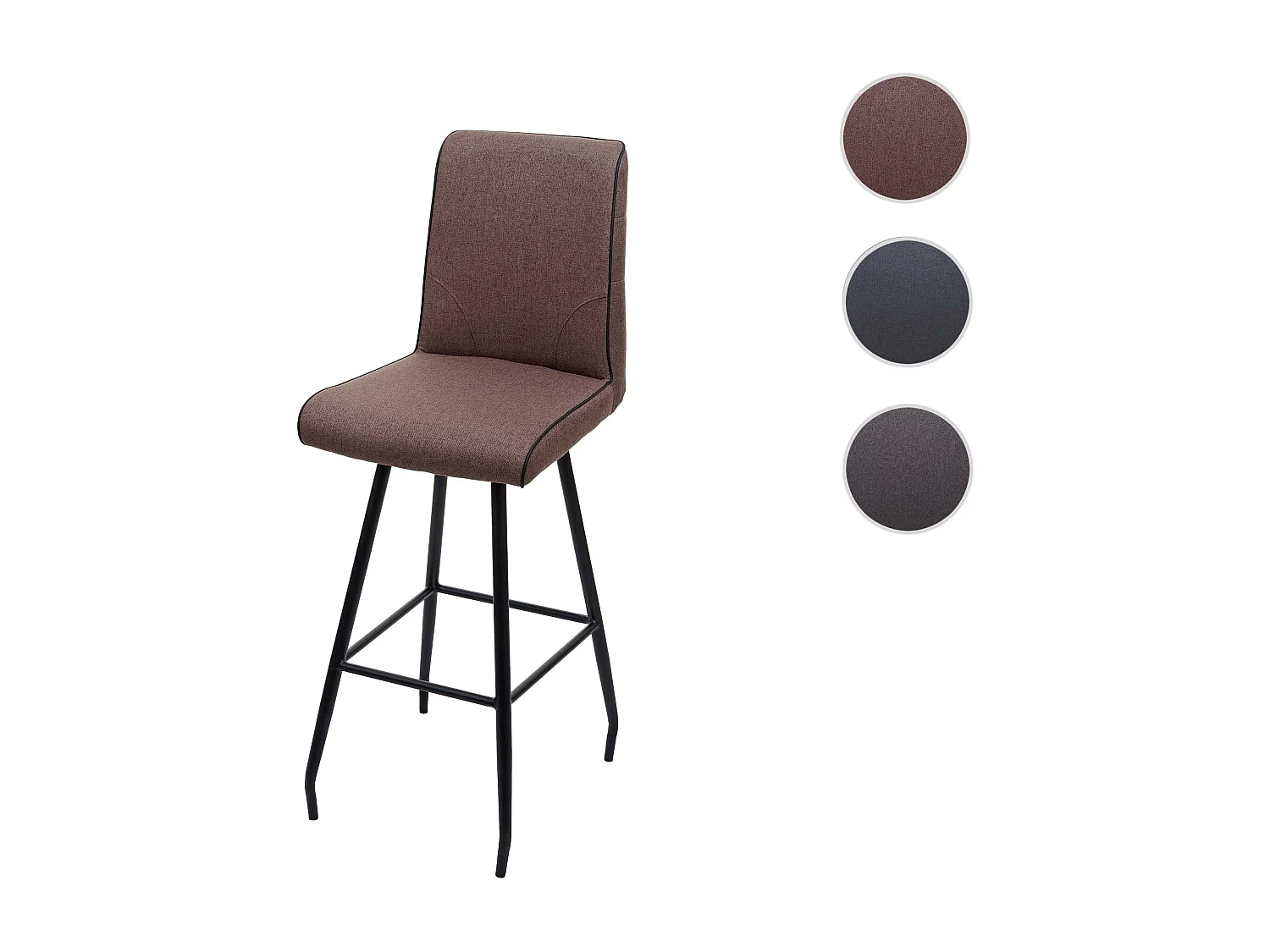 Tabouret de bar MCW-H72 pivotant,  brun