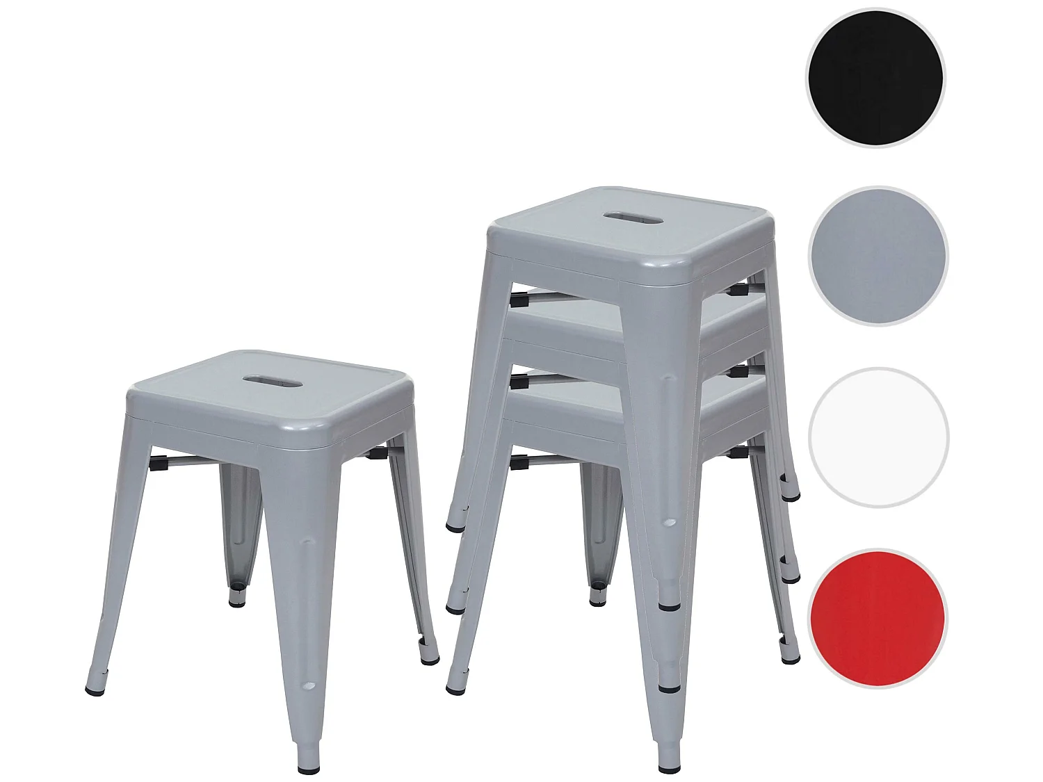 Hocker MCW-A73 (4er-Set), Grau