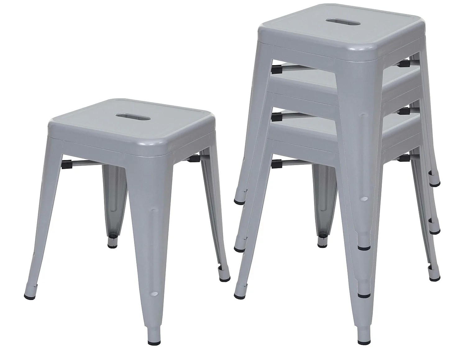 4x tabouret MCW-A73,  gris