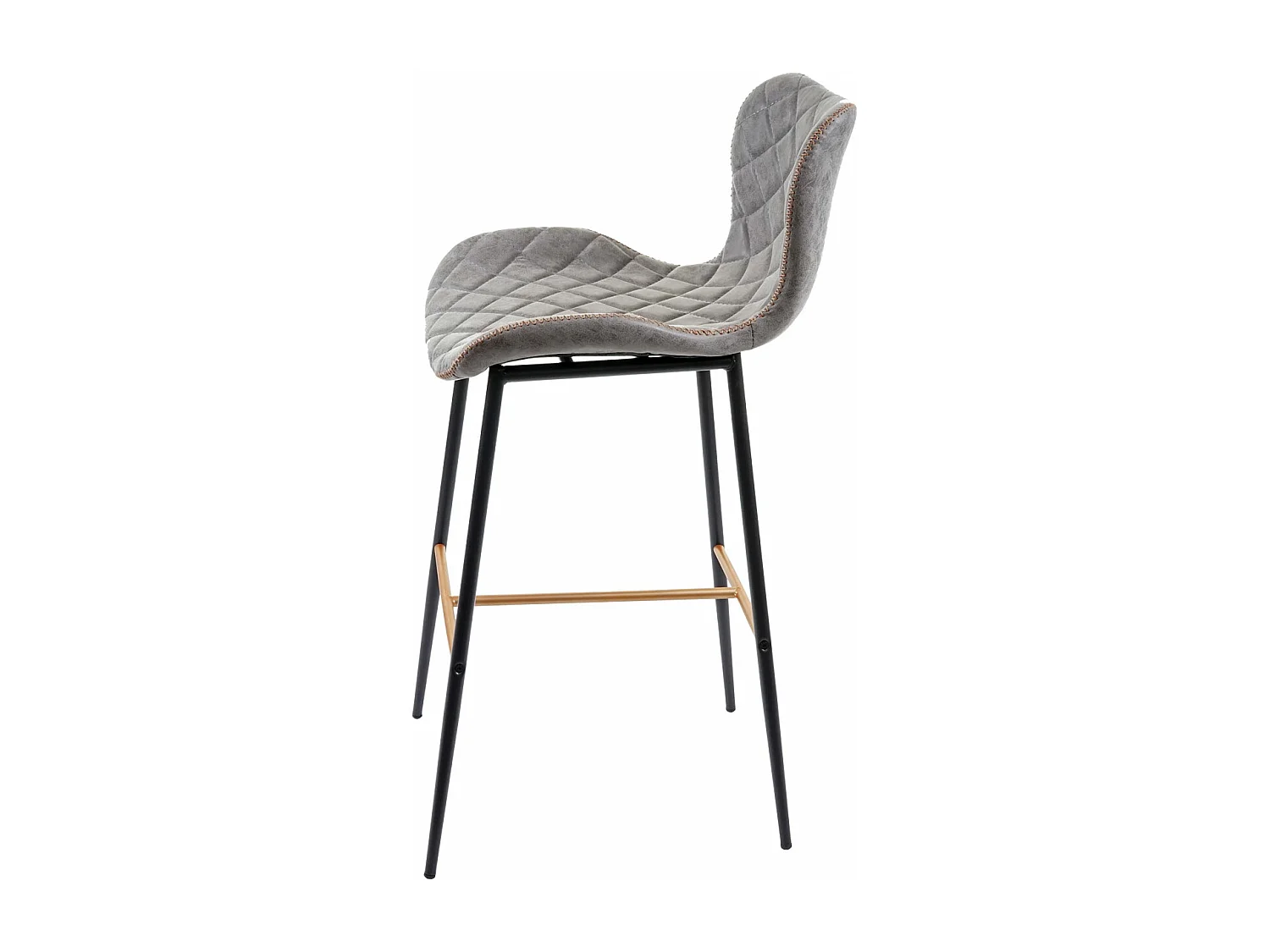 Stołek barowy MCW-E55 (zestaw 2 szt.),  imitacja skóry, zamsz, szary