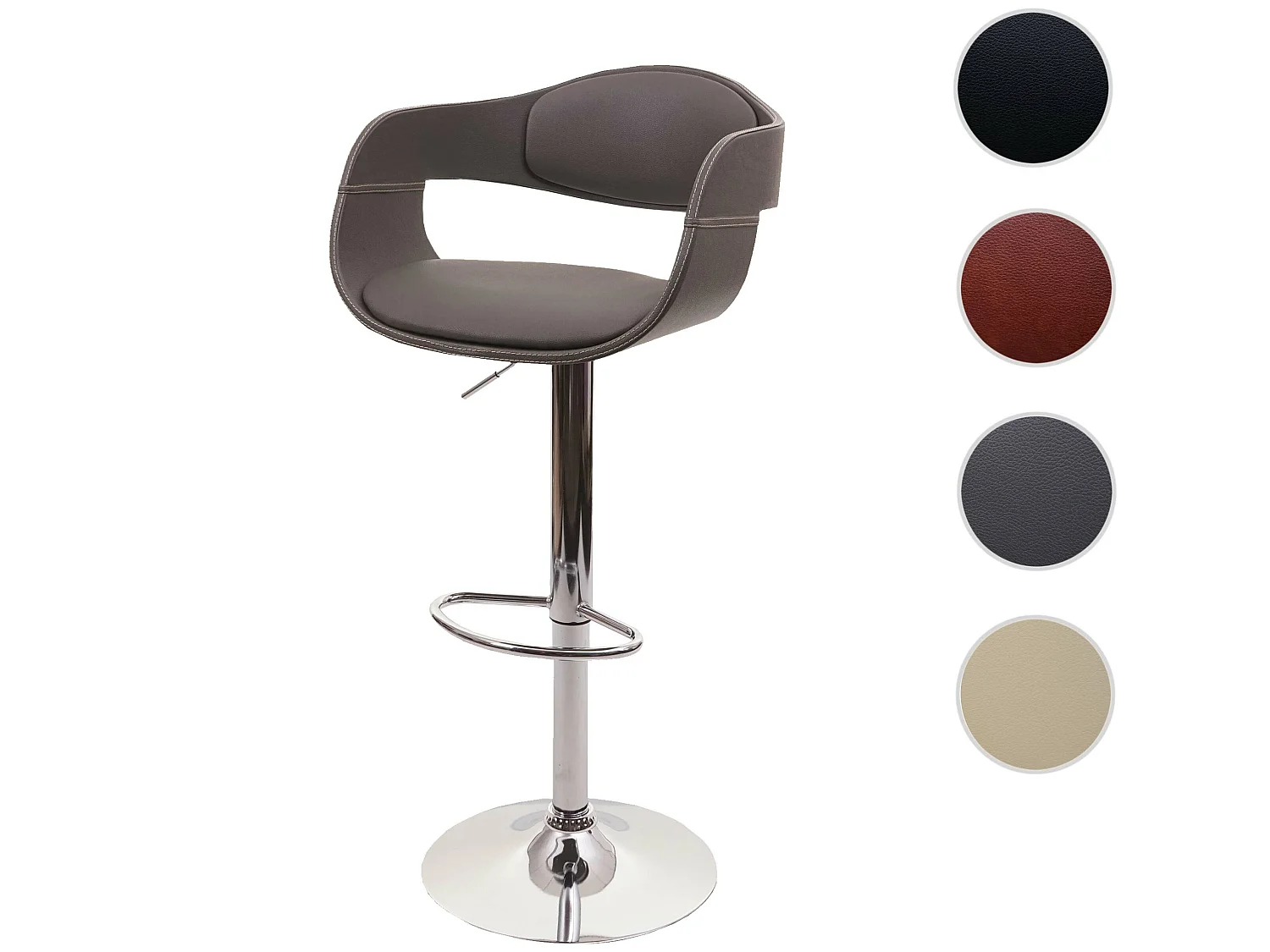 Taburete de bar MCW-A47b,  gris mate