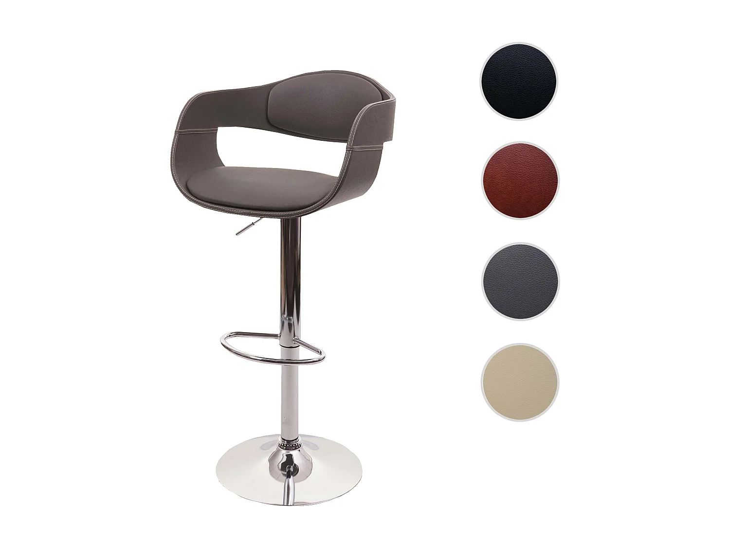 Stołek barowy MCW-A47b,  matowy szary