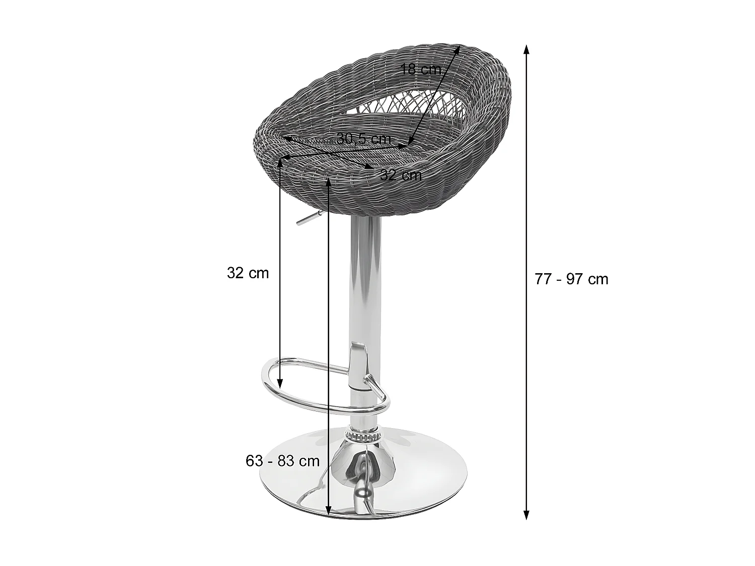 Barkruk MCW-G26 (set van 2)