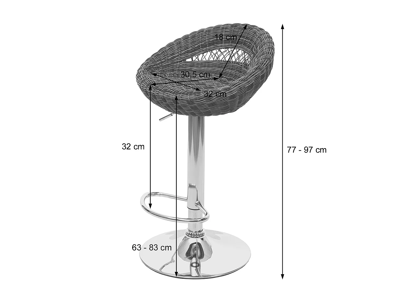 Barkruk MCW-G26 (set van 2)