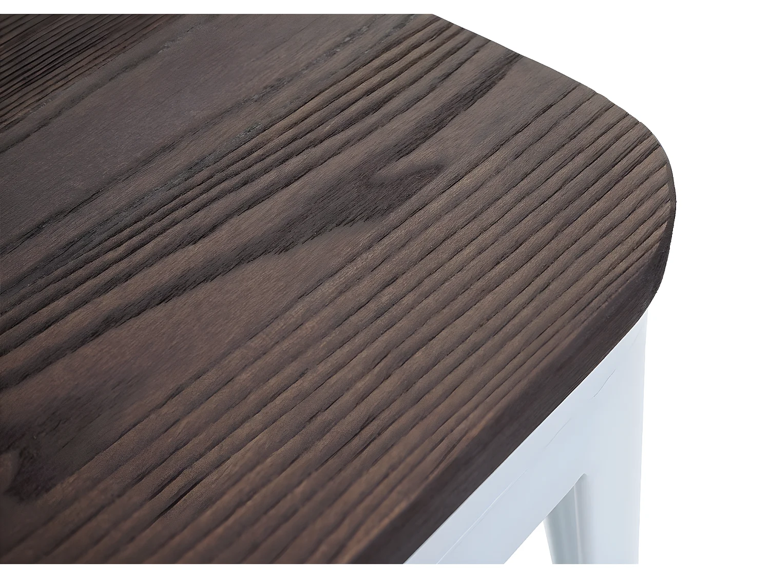 Tabouret de bar MCW-A73, assise en bois incluse,  blanc