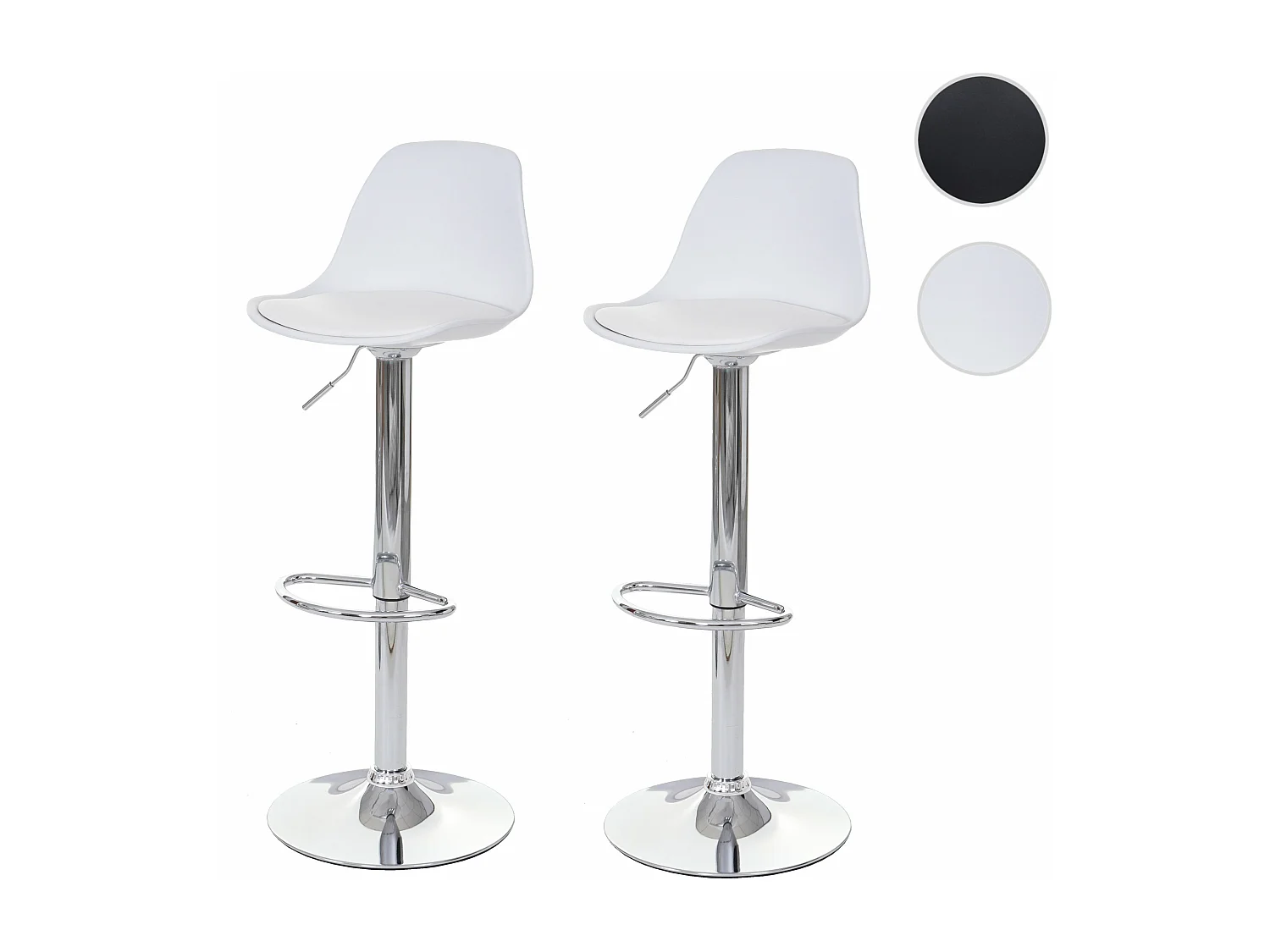 Banco de bar MCW-B14 (conjunto de 2),  branco