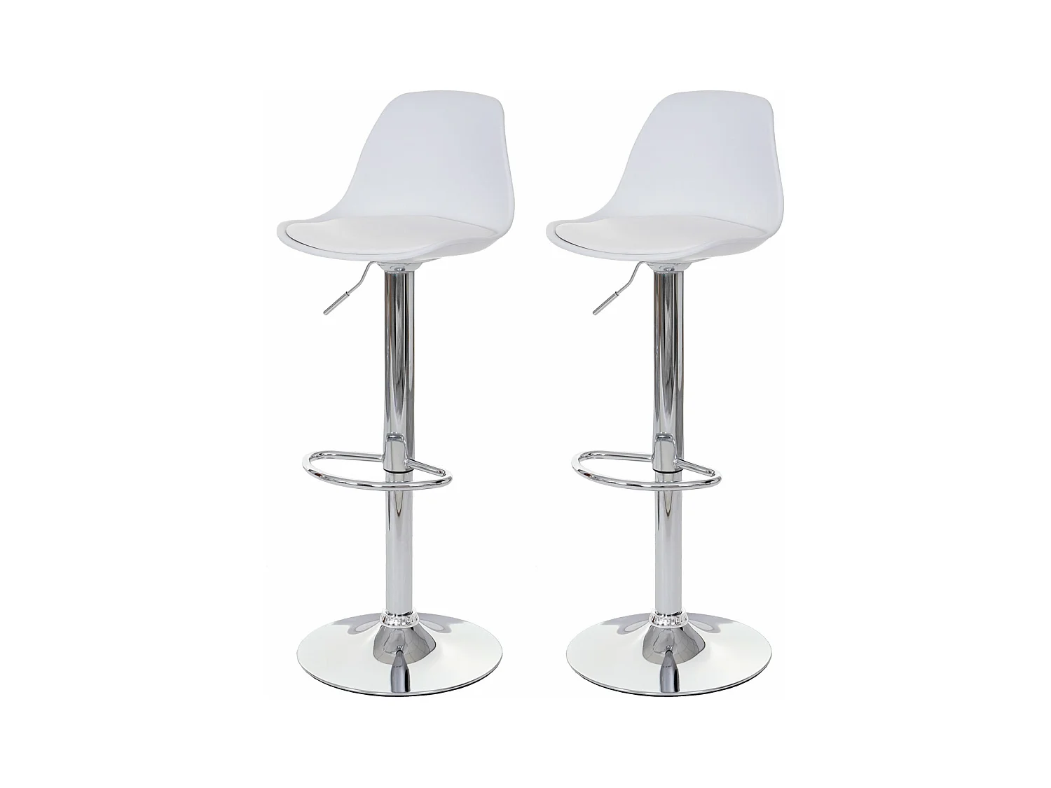 Tabouret de bar MCW-B14 (lot de 2),  blanc