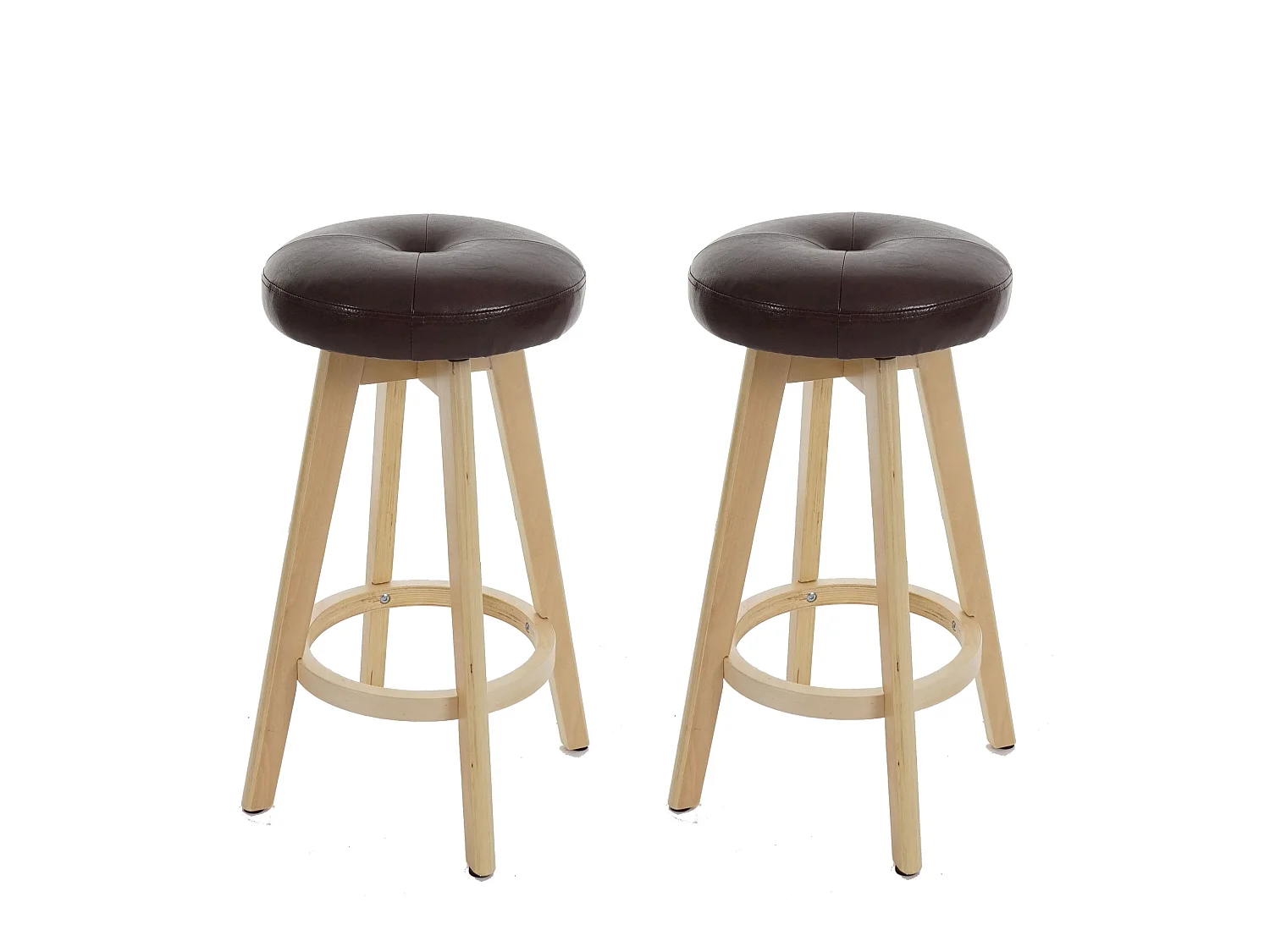 Tabouret de bar Boras (lot de 2) pivotant,  bordeaux, pieds clairs