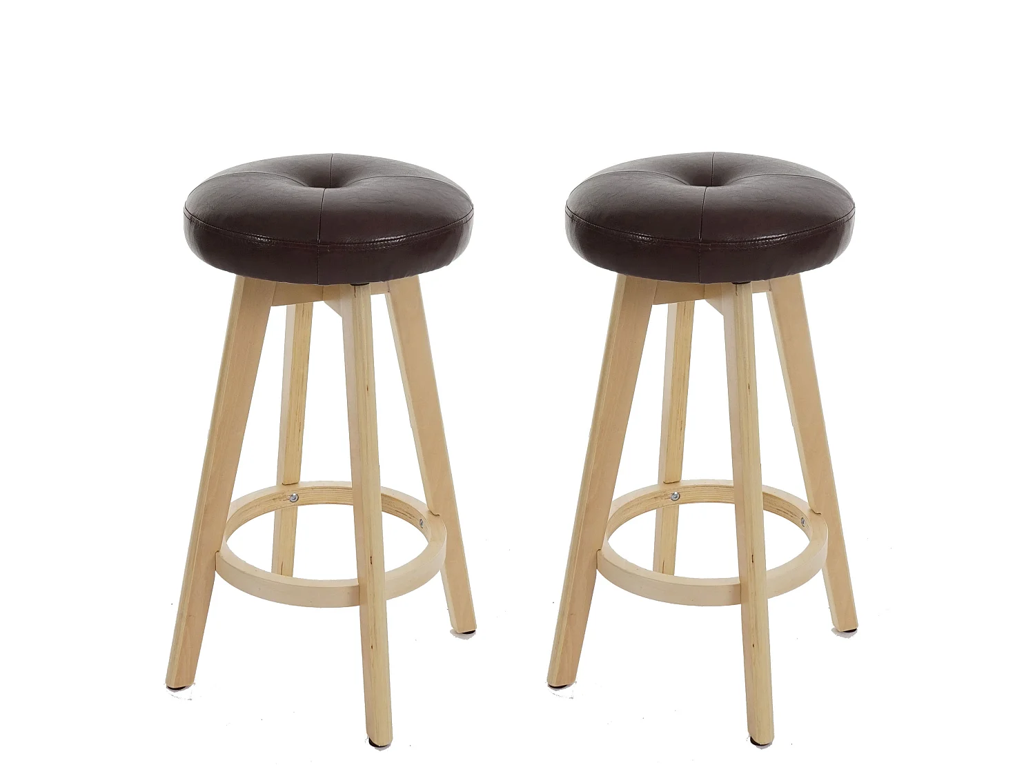 Tabouret de bar Boras (lot de 2) pivotant,  bordeaux, pieds clairs