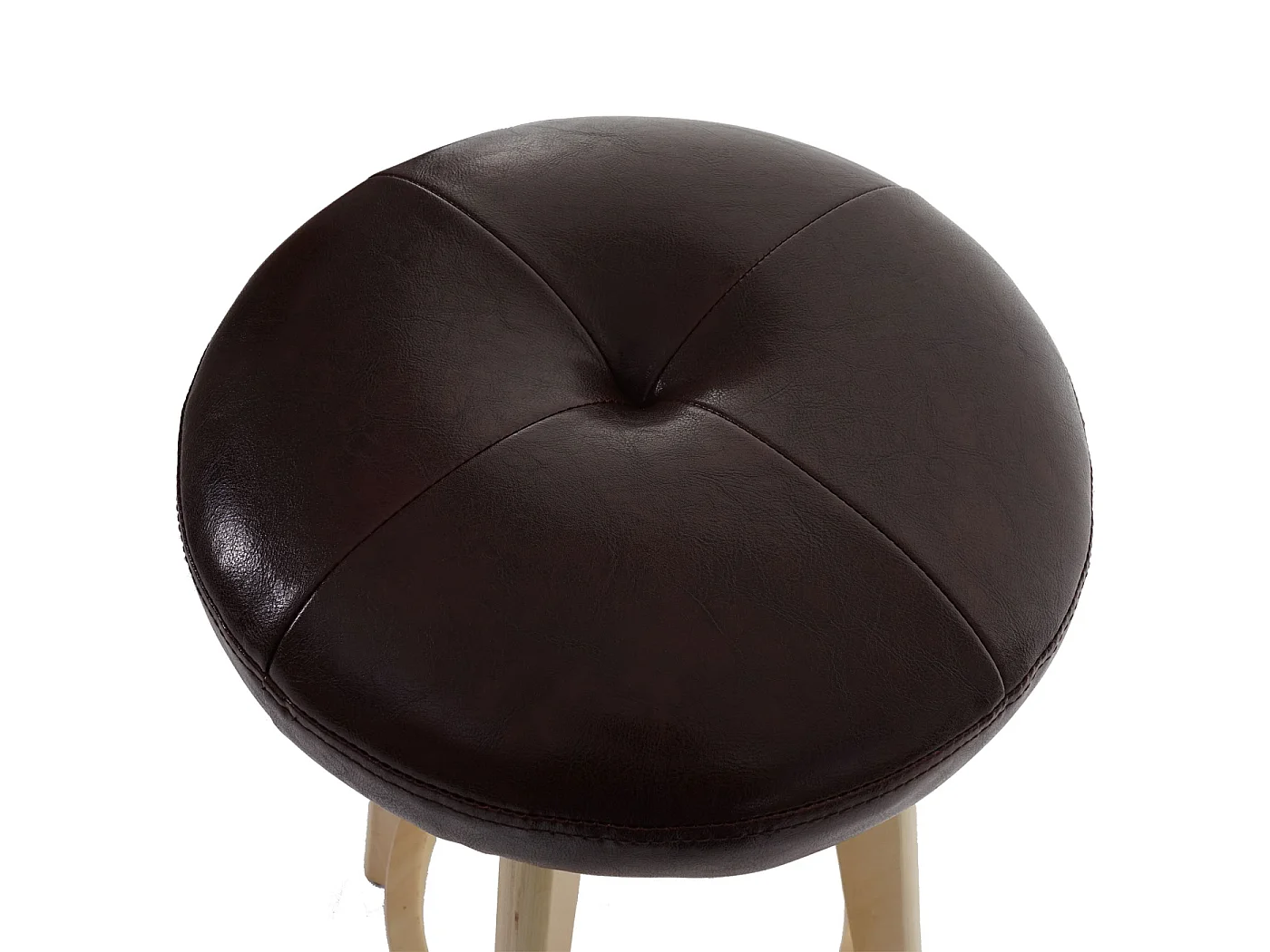 Tabouret de bar Boras (lot de 2) pivotant,  bordeaux, pieds clairs