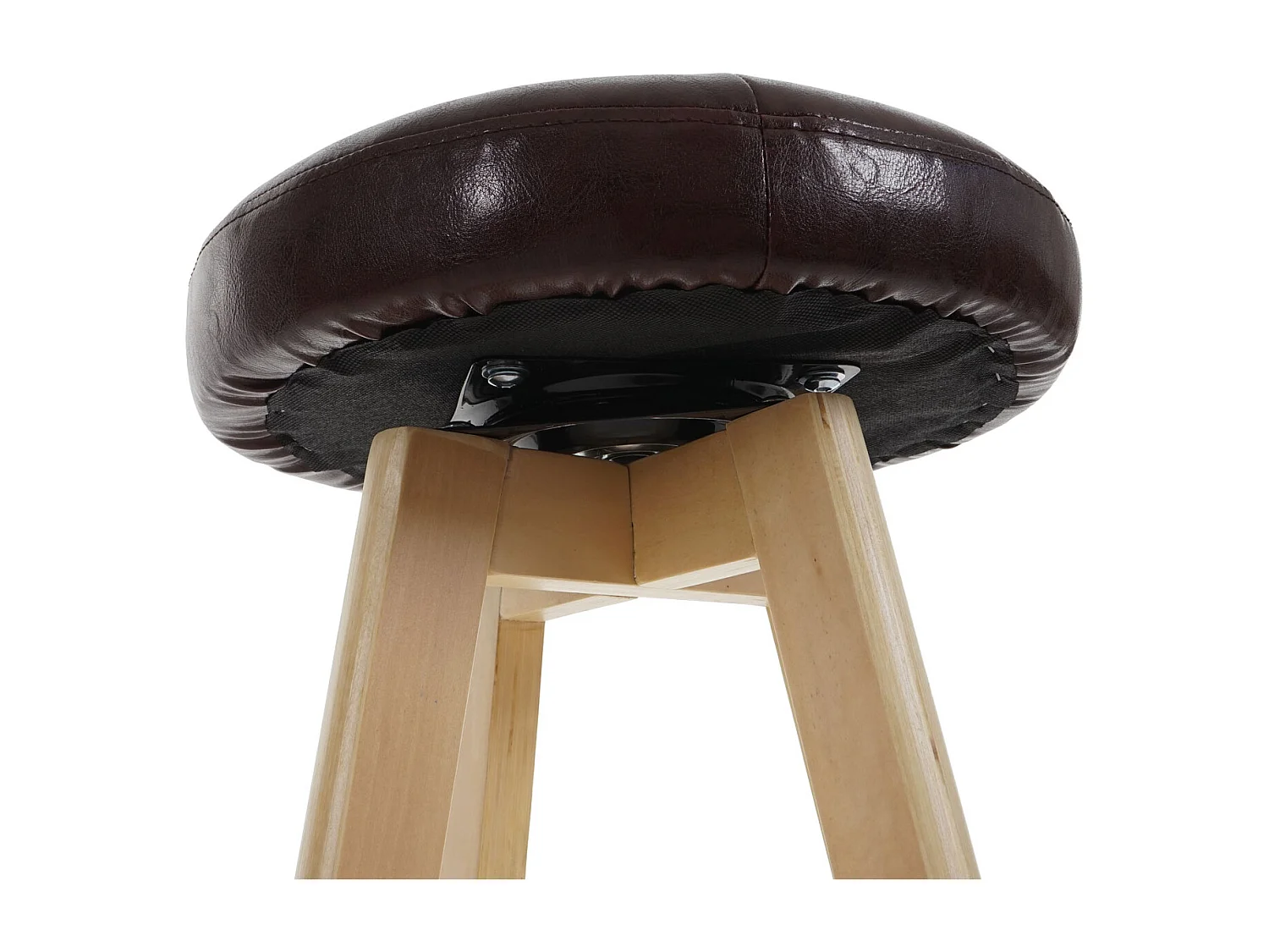 Stołek barowy Boras (zestaw 2) obrotowy,  bordo, jasne nogi