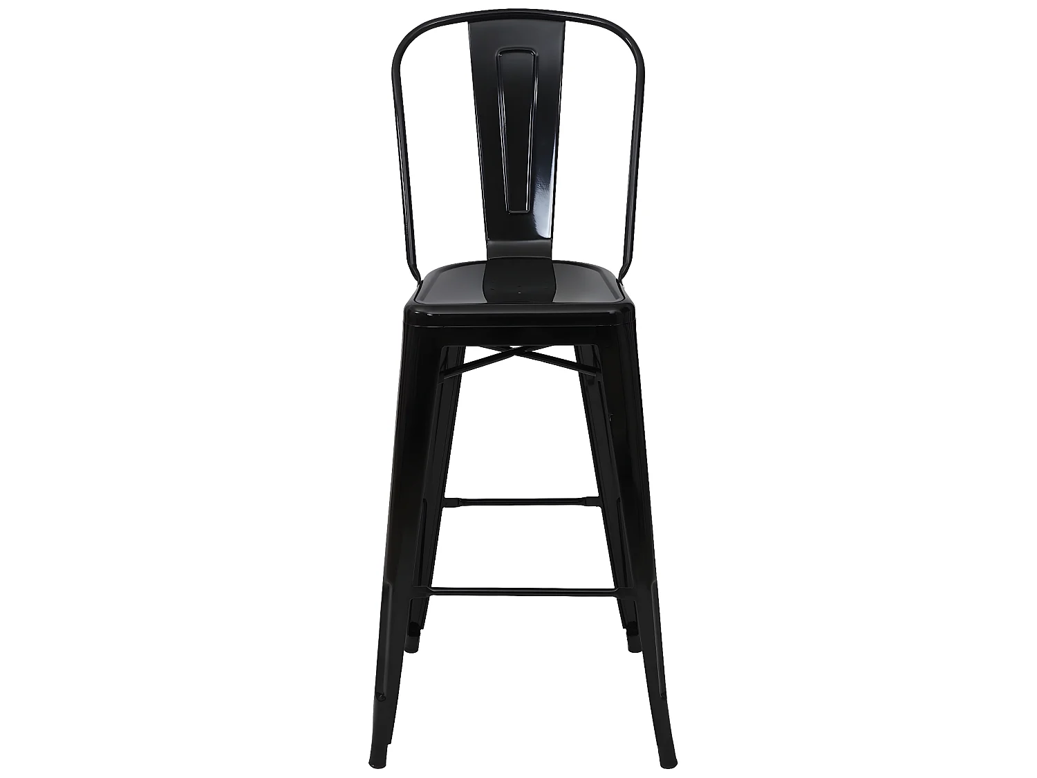 Tabouret de bar MCW-A73 Métal (lot de 2),  noir