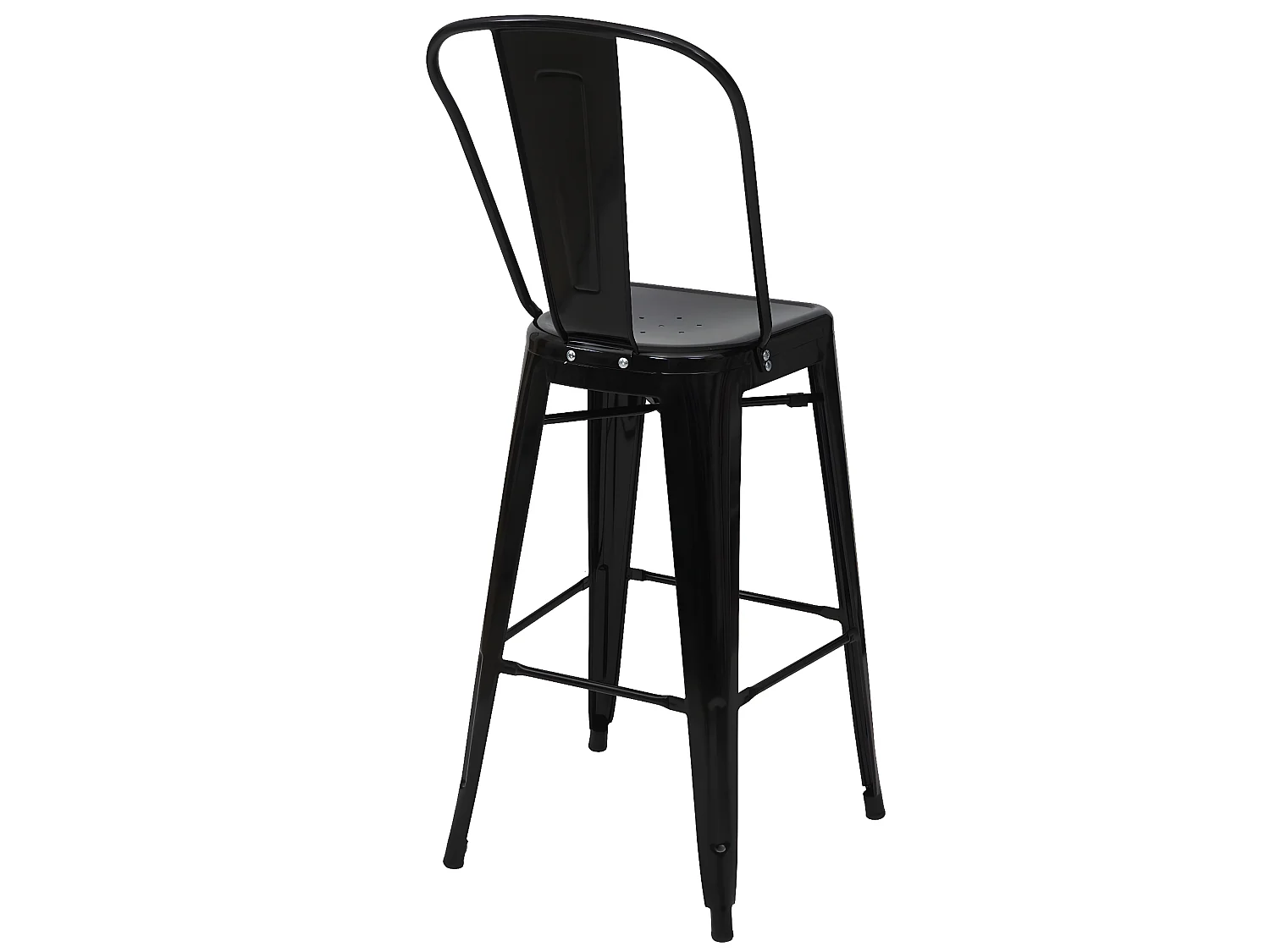 Tabouret de bar MCW-A73 Métal (lot de 2),  noir