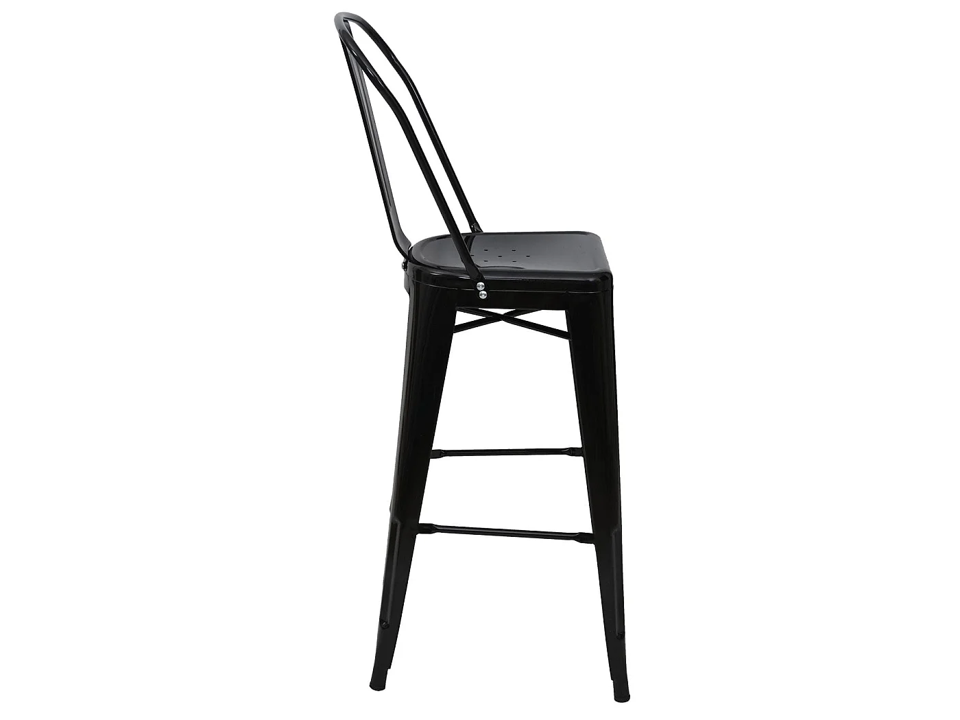 Stołki barowe MCW-A73 metalowe (zestaw 2 szt.),  czarne