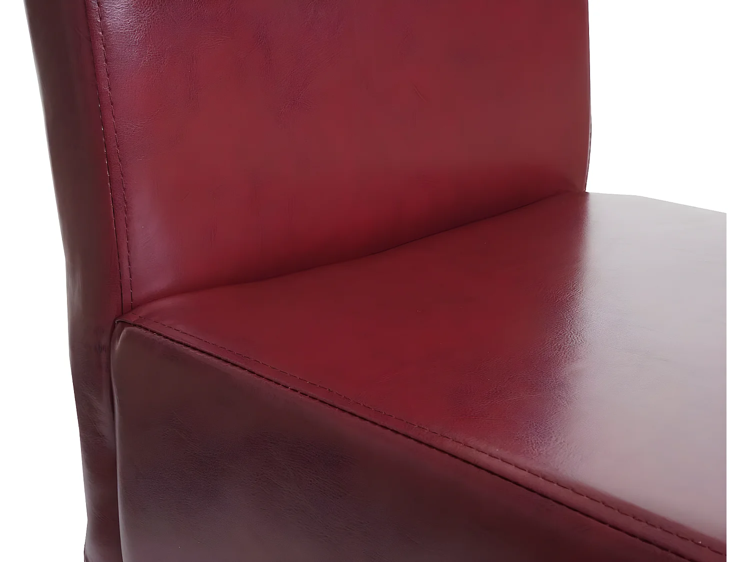 Tabouret de bar MCW-C33,  rouge-brun, pieds clairs, similicuir