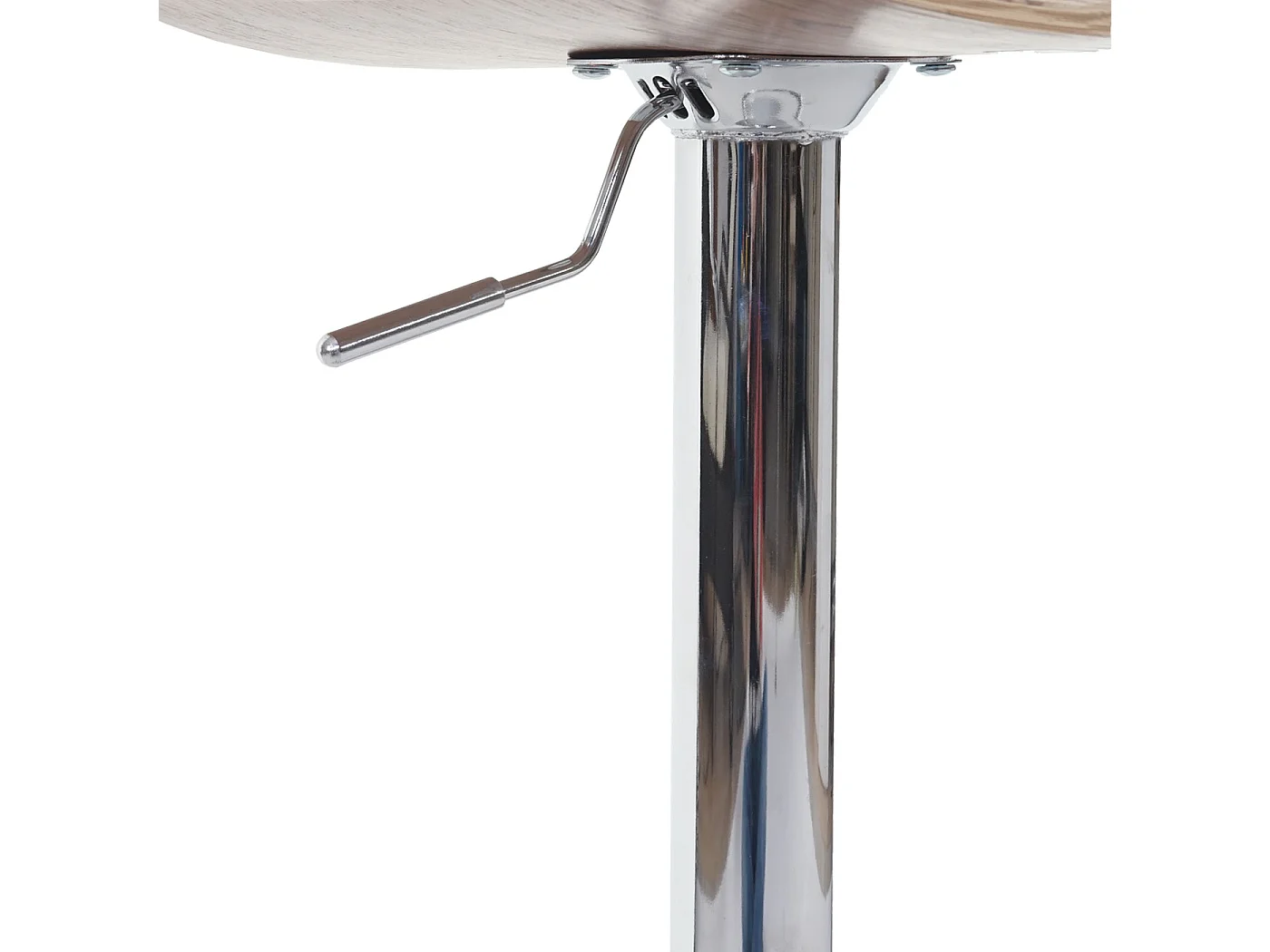 Sedia sgabello MCW-A47 design elegante legno ~ colore grigio ecopelle avorio