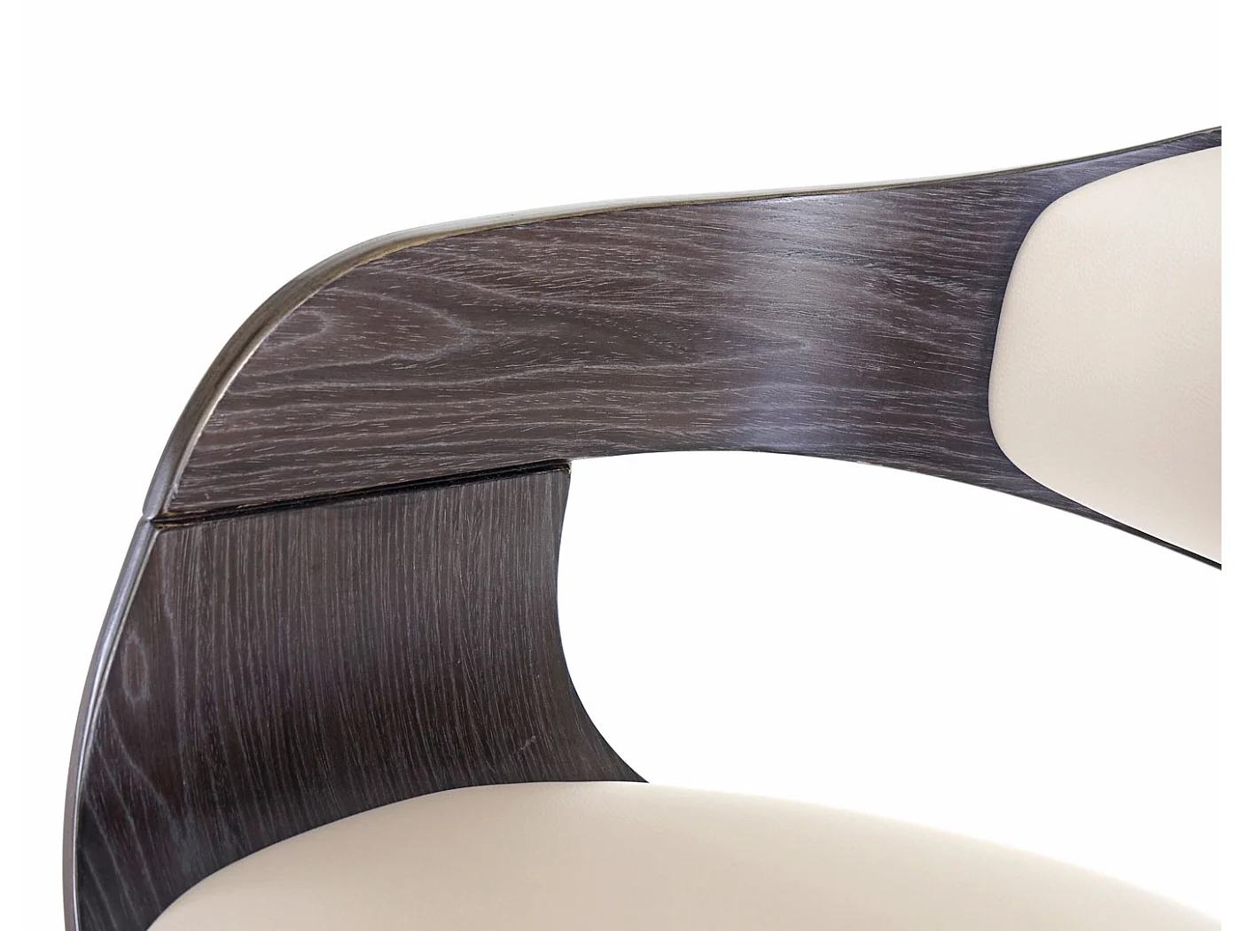 Tabouret de bar MCW-A47,  gris, similicuir couleur crème