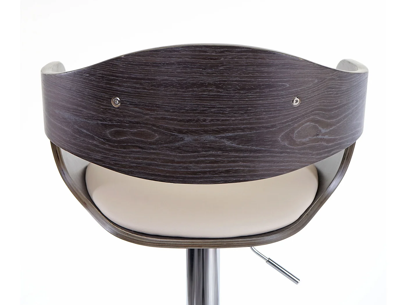 Tabouret de bar MCW-A47,  gris, similicuir couleur crème